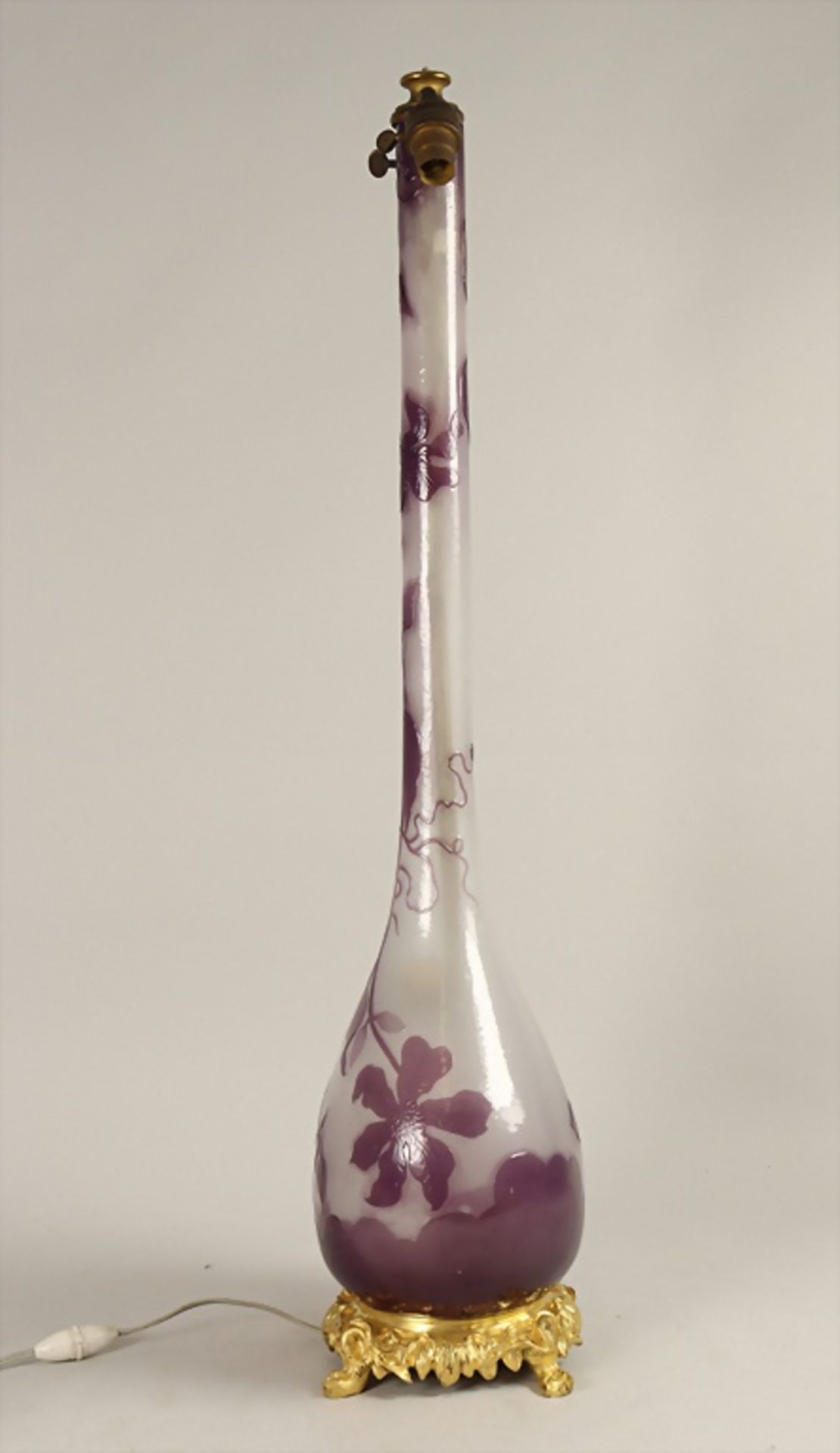 Jugendstil Lampe / An Art Nouveau cameo glass lamp, Emile Gallé, École de Nancy, um 1900 - Image 6 of 8