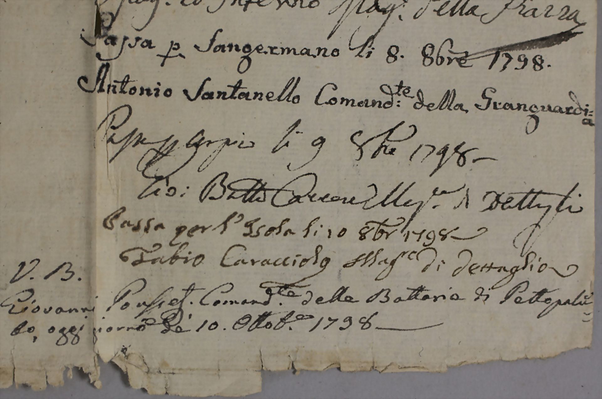 Reisebrief von Don Marzio Mastrilli / A travel letter from Don Marzilio Mastrilli, Neapel, 1798 - Image 2 of 3