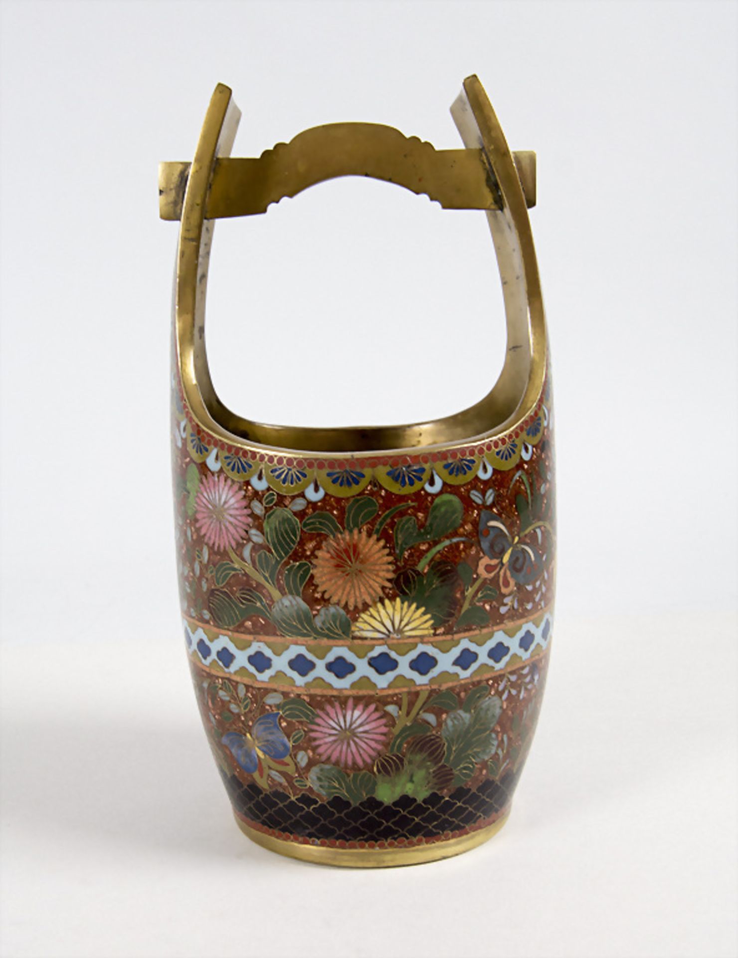 Cloisonné-Henkelkörbchen / A Cloisonné basket with handles, Japan, Meji-Periode - Image 2 of 6