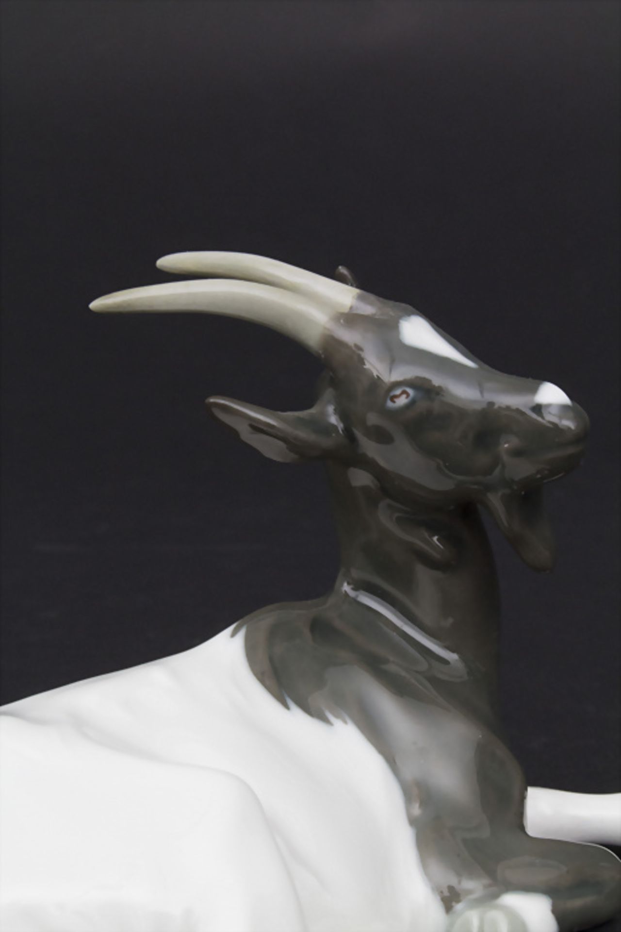 Jugendstil Tierfigur 'Ziegenbock' / An Art Nouveau animal figure of a billy goat, Erich Hösel, ... - Image 7 of 9