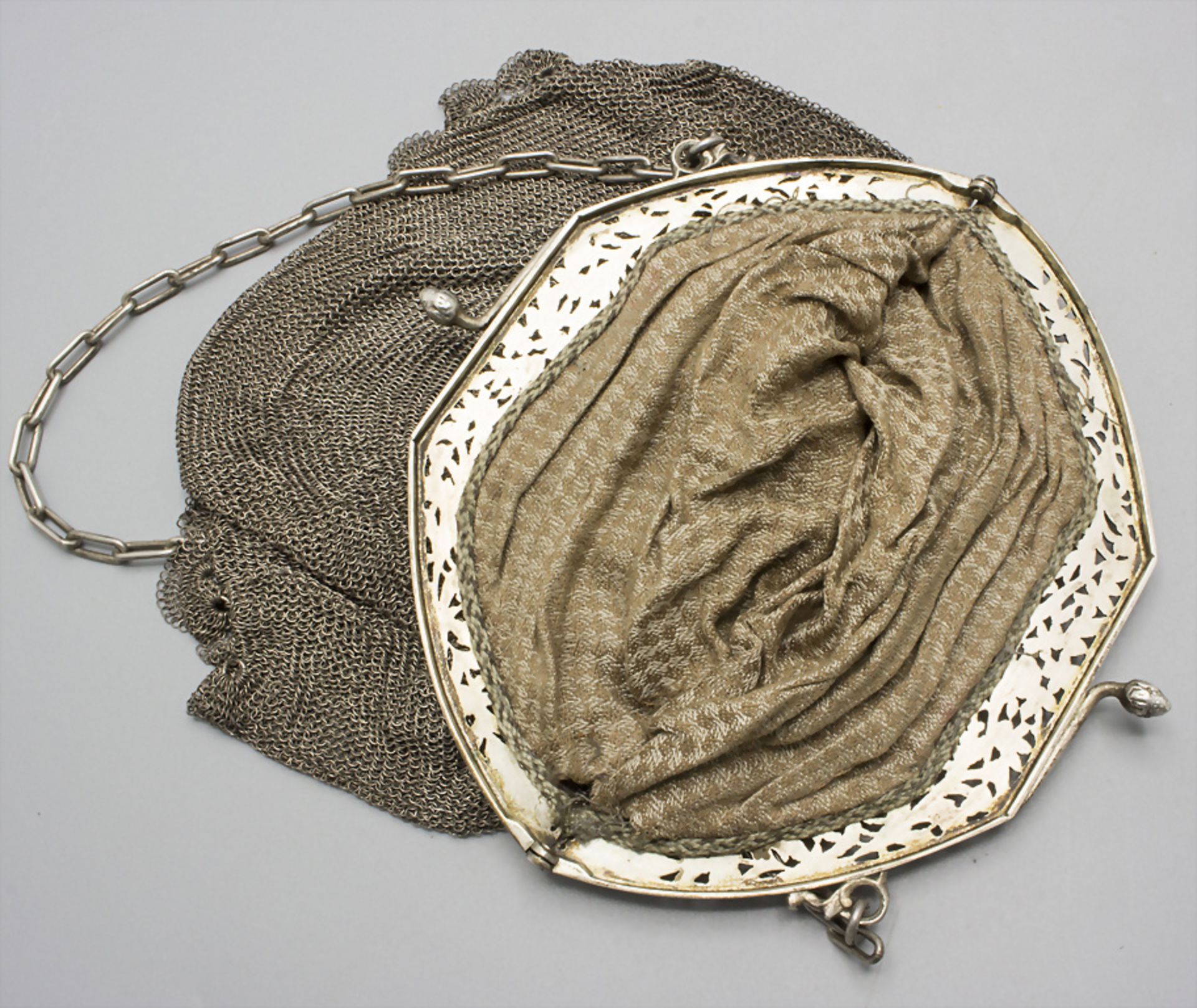 Abendtasche / Kettentasche / A silver chain bag, Frankreich, um 1870 - Image 3 of 5