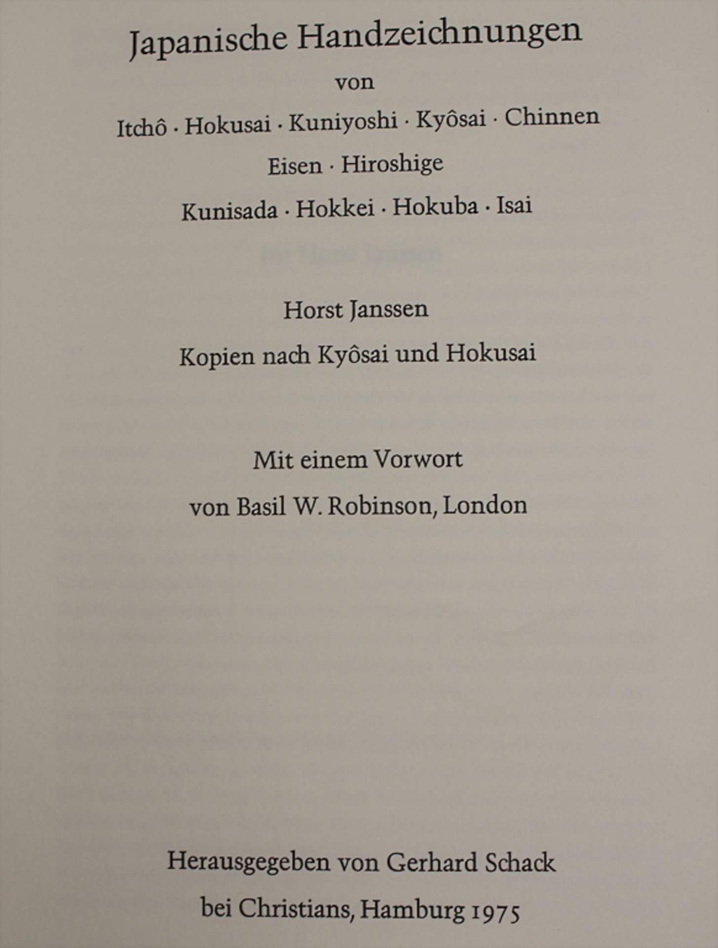 Gerhard Schack: 'Japanische Handzeichnungen', Hamburg, 1975