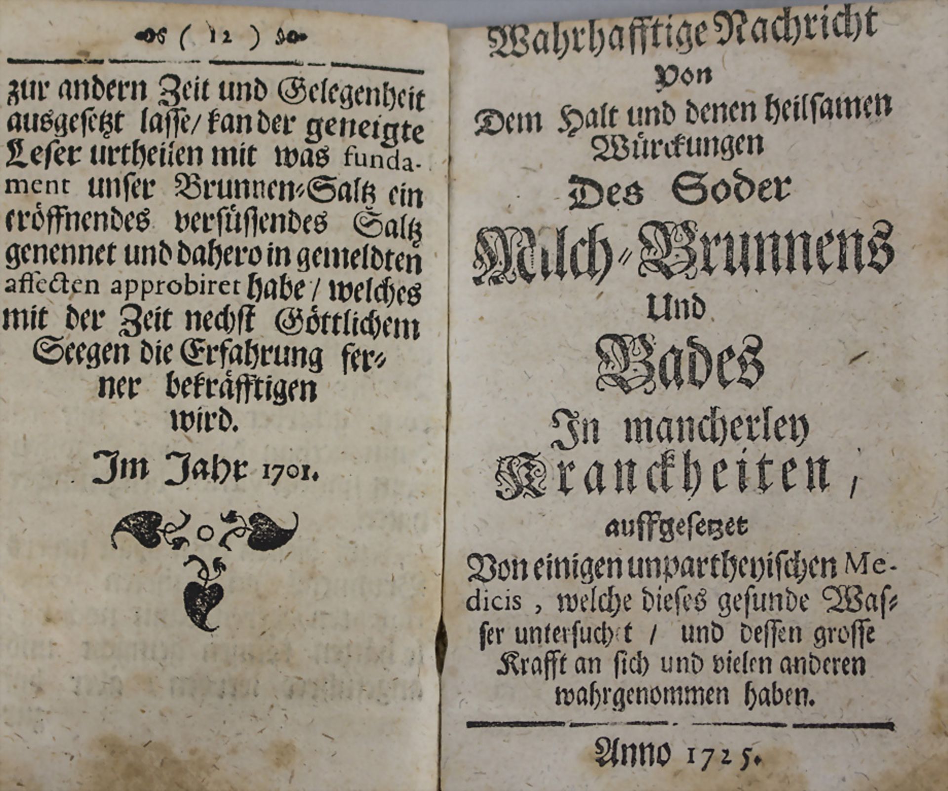 Balneologie, Johann Bernhard Gladbach: 'Neue Untersuchung des (…..) Gesundbrunnens', Frankfurt 1701 - Bild 2 aus 2