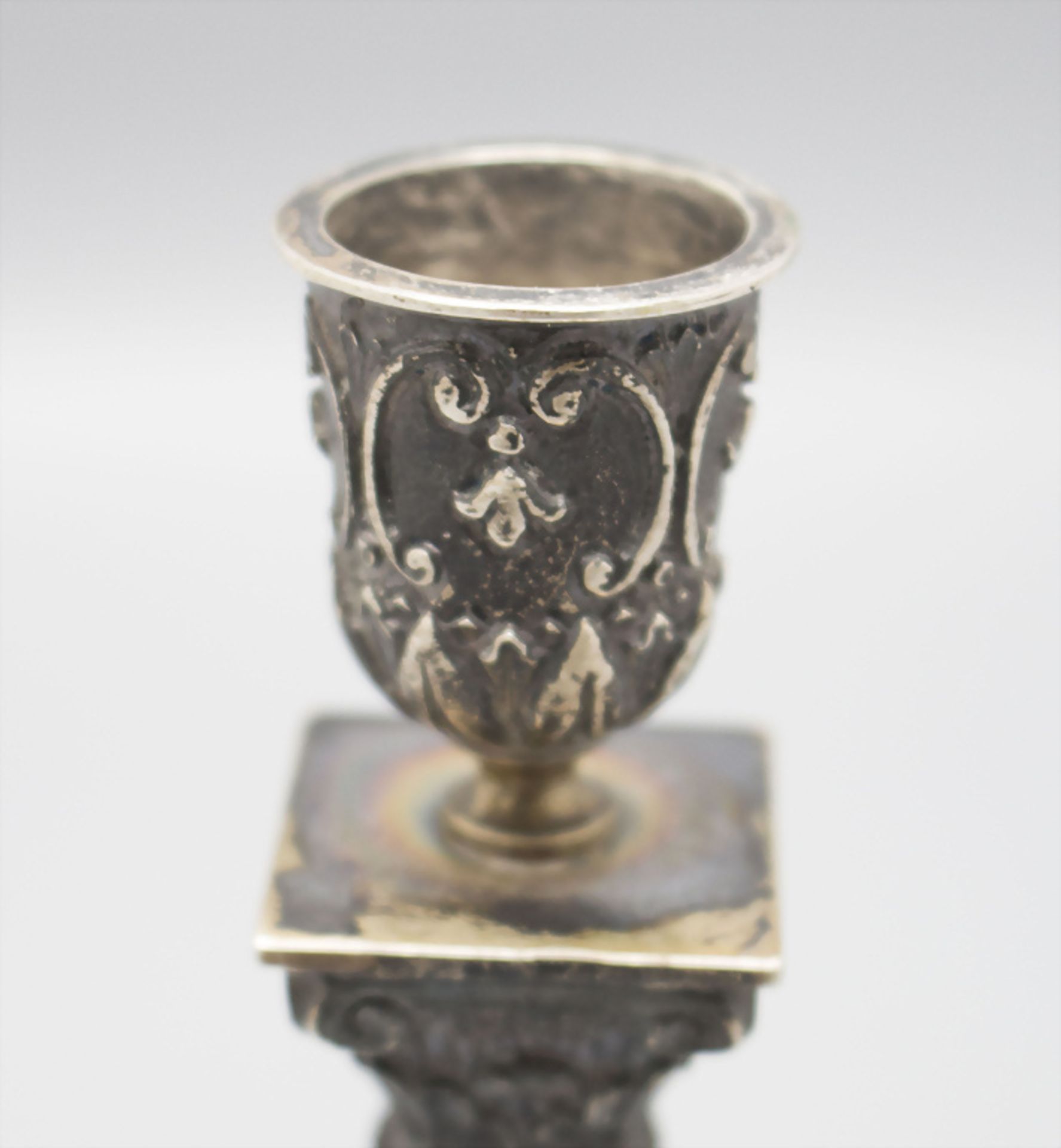 Silberleuchter / A silver candlestick, deutsch, um 1890 - Image 2 of 3