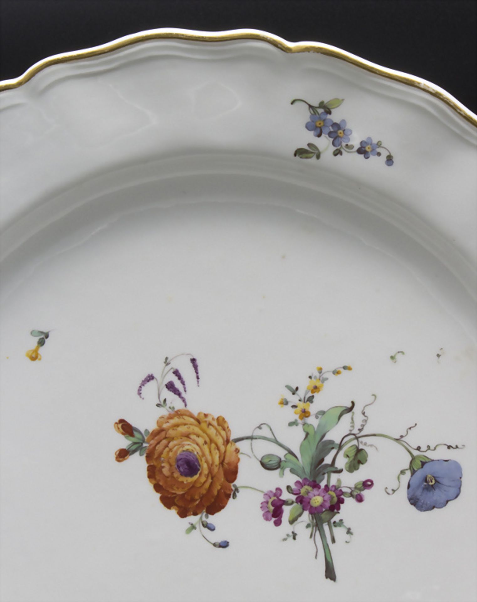 6 Teller mit Blumenmalerei / A set of 6 dinner plates with flowers, Churfürstl. Mainzische ... - Image 7 of 21