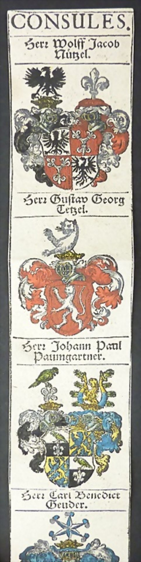 13 kolorierte Wappen / 13 colored coats of arms, deutsch, 17./18. Jh. - Image 2 of 6