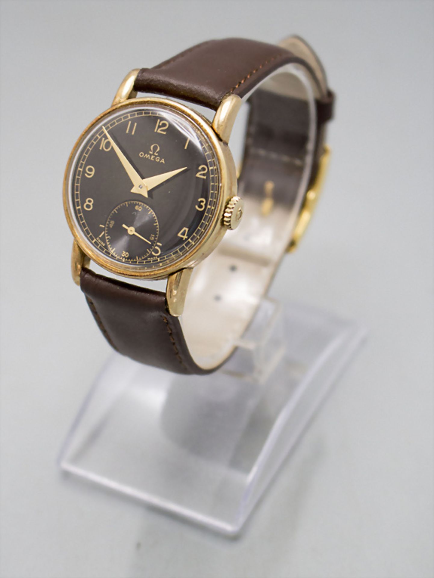 Beobachtungsuhr / A military 14 ct gold watch, Omega, Swiss, um 1939-1944 - Image 3 of 7