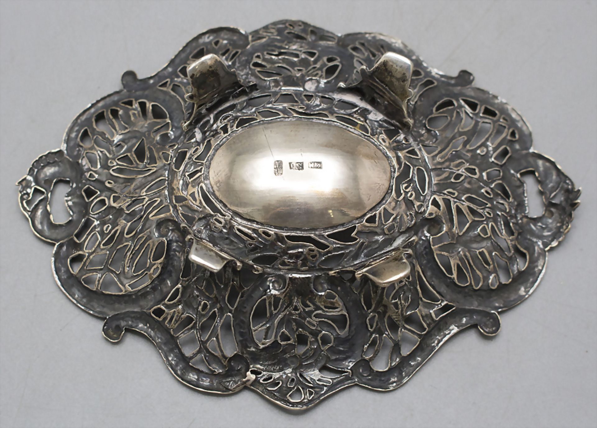 Kleine Korbschale / A small Chinese Export silver basket bowl, Wang Hing & Co., Hong Kong, um 1880 - Bild 4 aus 5