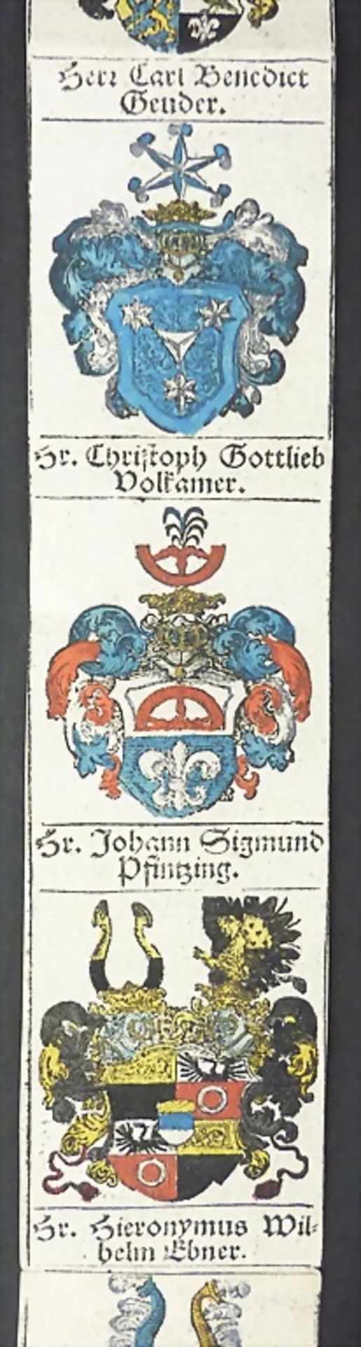 13 kolorierte Wappen / 13 colored coats of arms, deutsch, 17./18. Jh. - Image 3 of 6