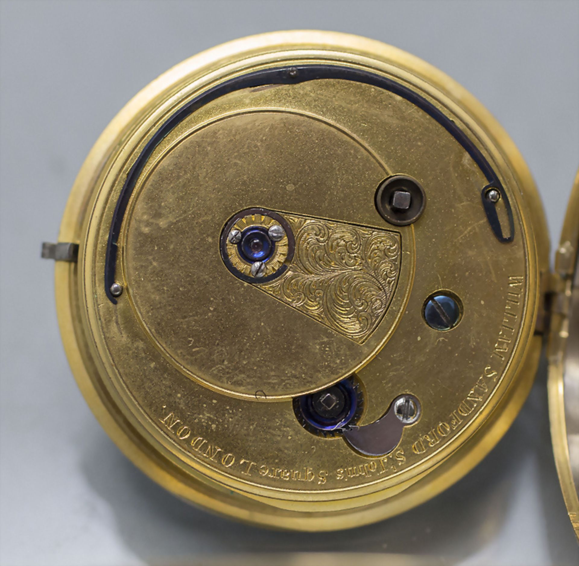 Offene Taschenuhr / An 18 ct gold pocket watch, William Sandford, London, 19. Jh. - Image 8 of 14