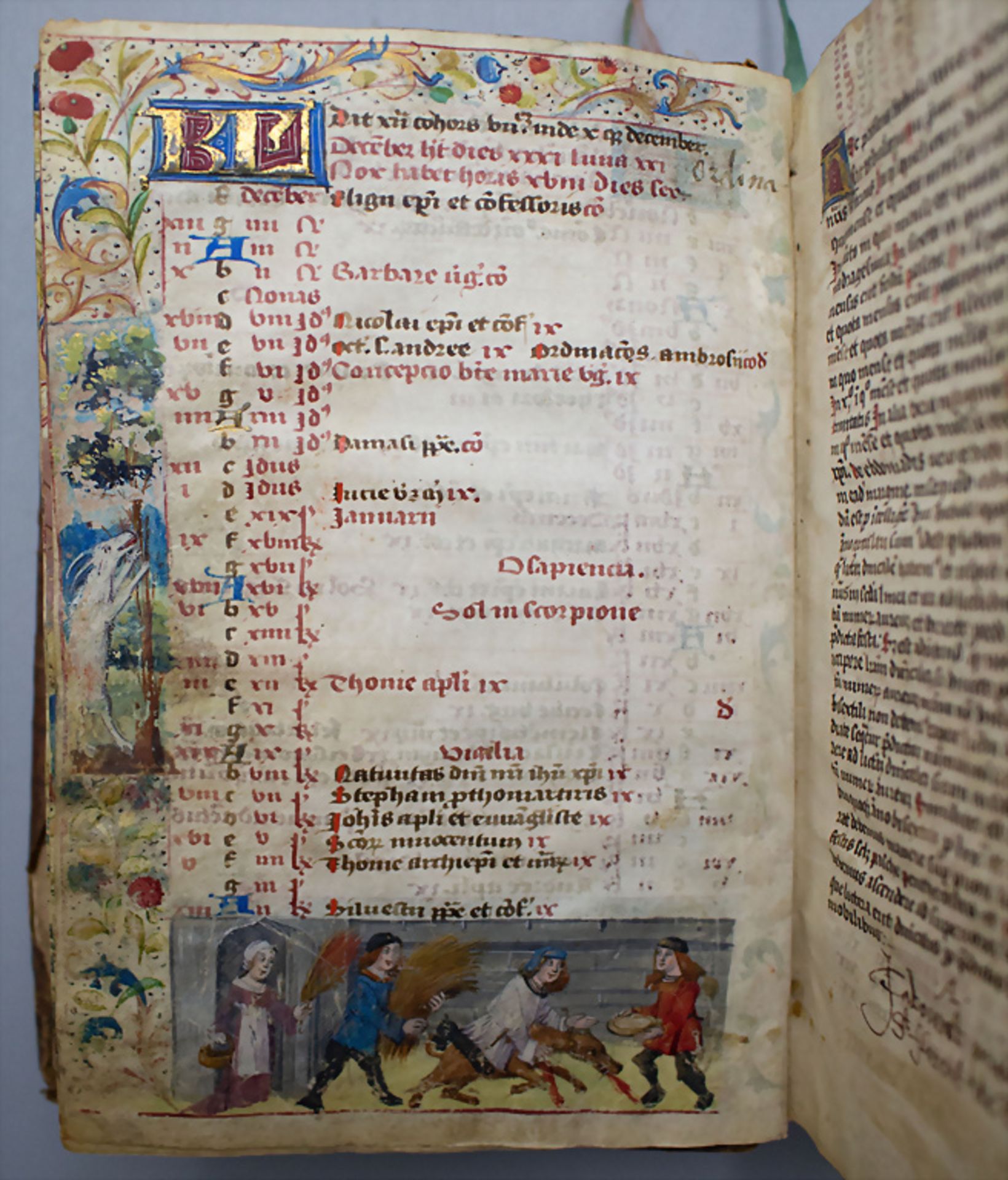 Pracht-Manuskript - Horarium mit Buchmalerei (Stundenbuch) / A Gothic splendid book of hours ... - Image 20 of 25