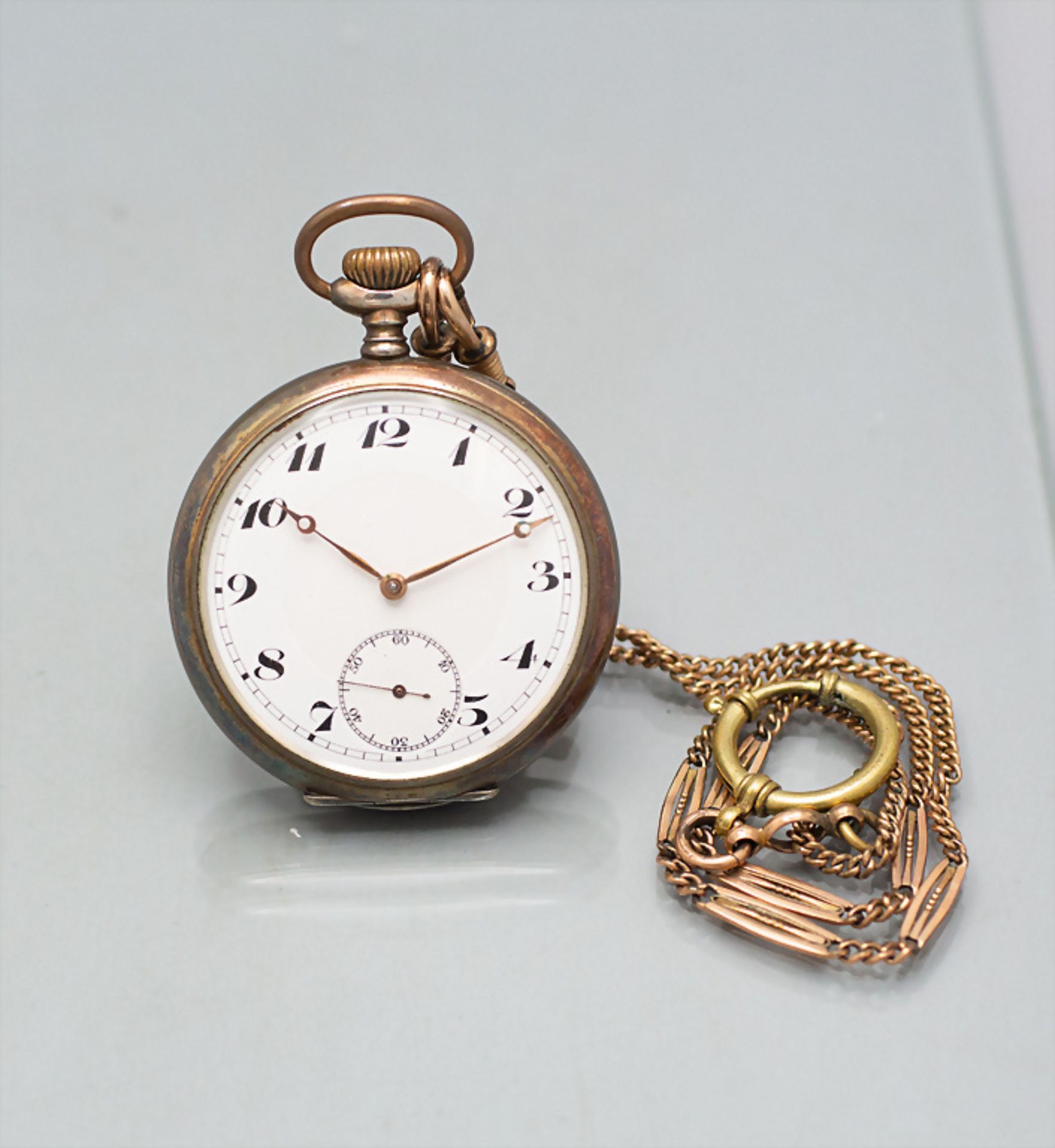 Taschenuhr mit Kette / A pocket watch with chain, Junghans, um 1910 - Bild 2 aus 7