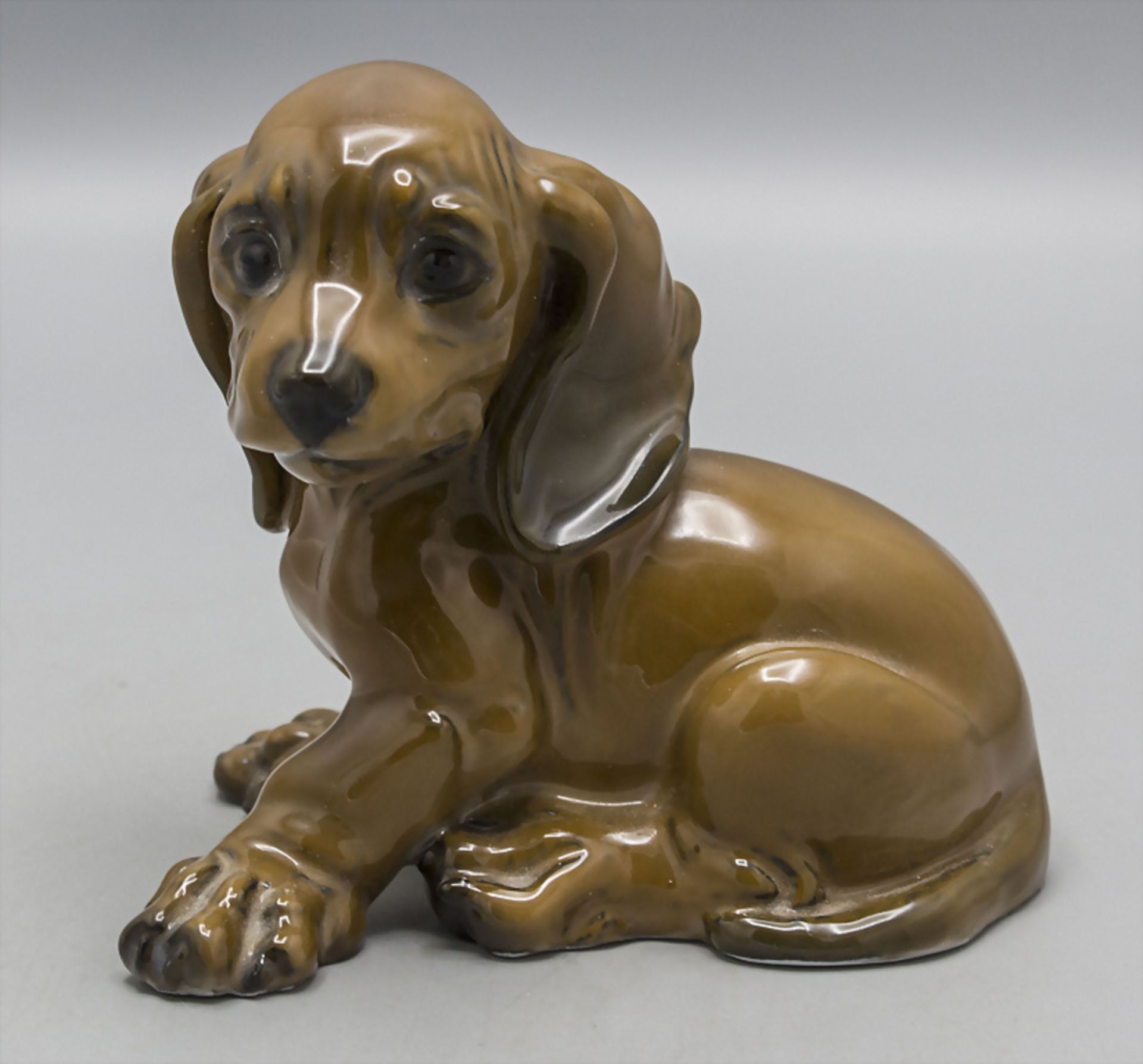 Figur 'Dackelwelpe' / A figure of a dachshund puppy, Rosenthal, Selb, nach 1953