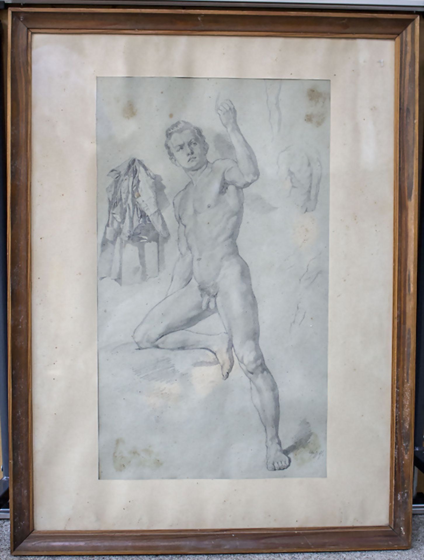 Künstler des 20. Jh., Männliche Aktstudie / Study of a male nude - Bild 2 aus 4