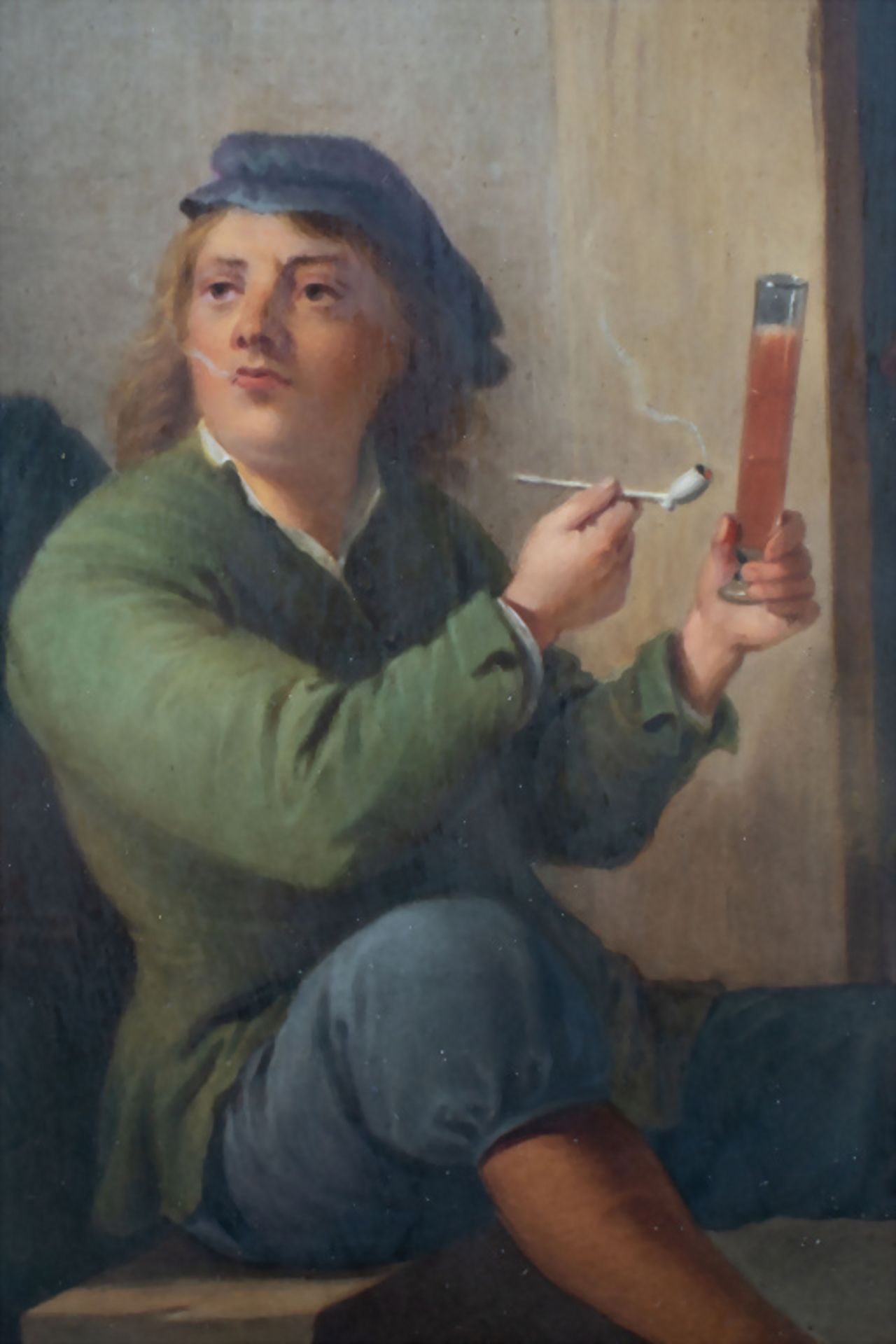 Porzellanbild 'Die Pfeifenraucher' / A porcelain painting 'Pipe smokers', 19. Jh. - Bild 6 aus 8