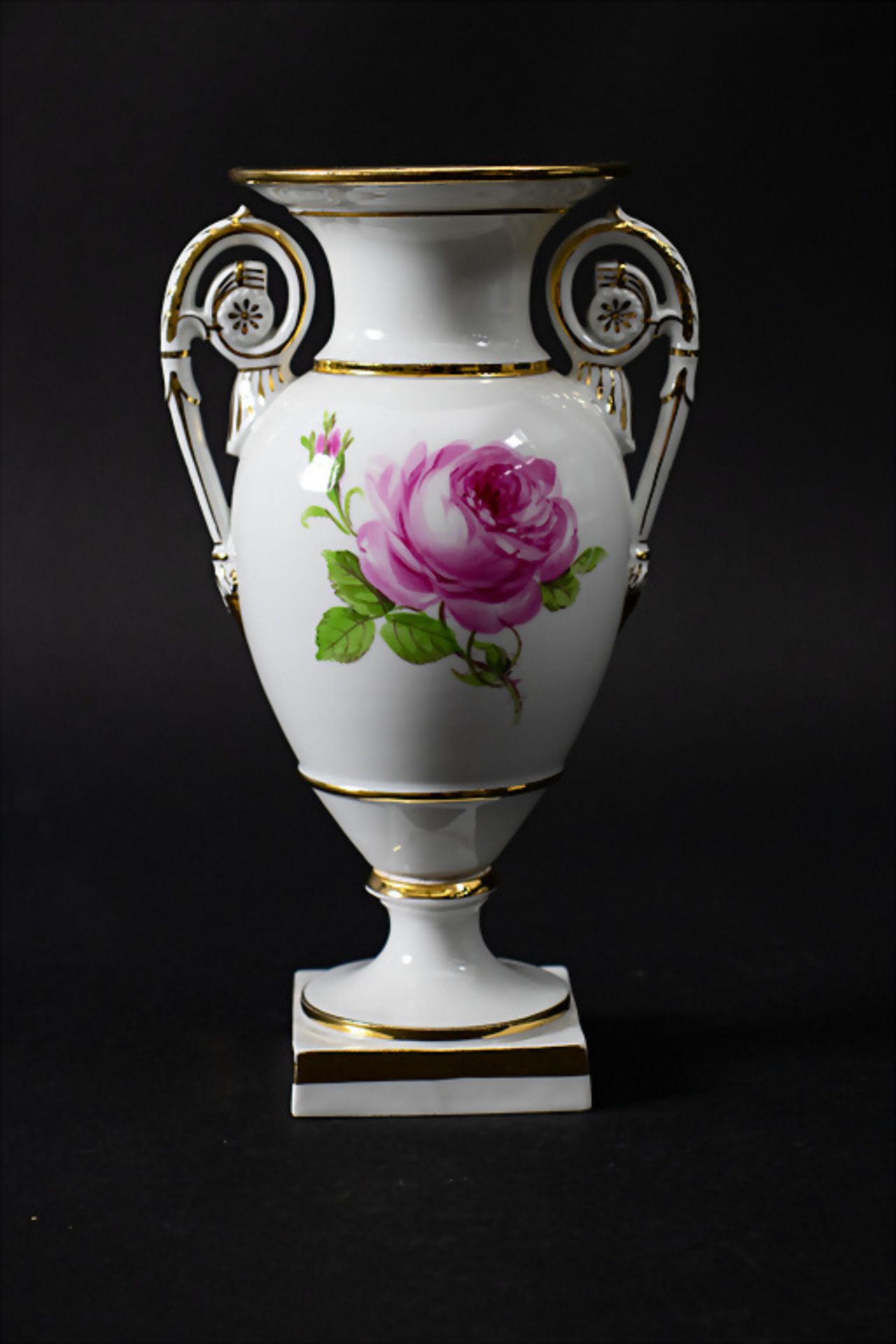 Balusterförmige Vase 'Rote Rose' / A baluster-shaped vase 'Red rose', Meissen, 19./20. Jh. - Image 3 of 7