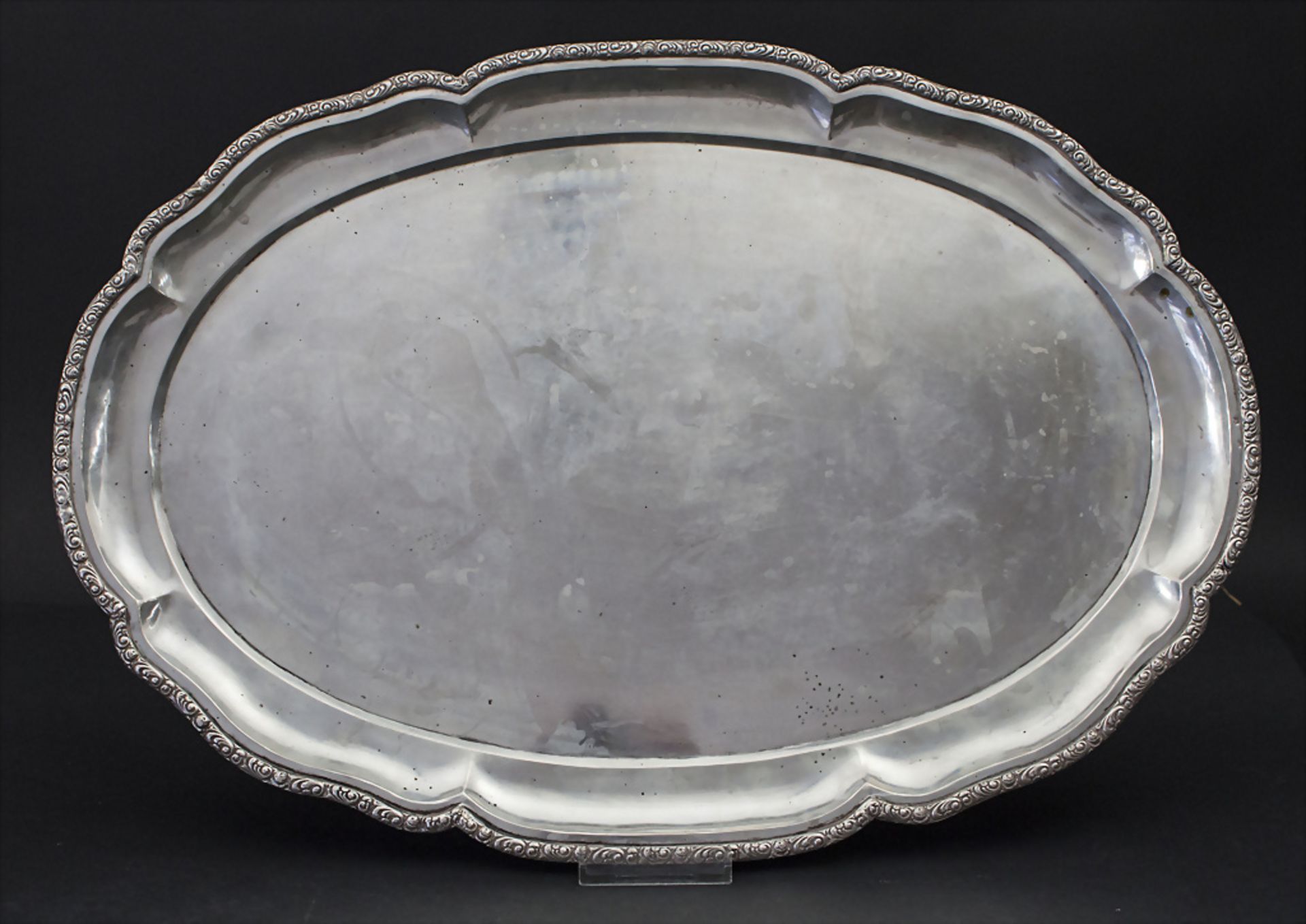 Silbertablett / A silver tray, Budapest, um 1900