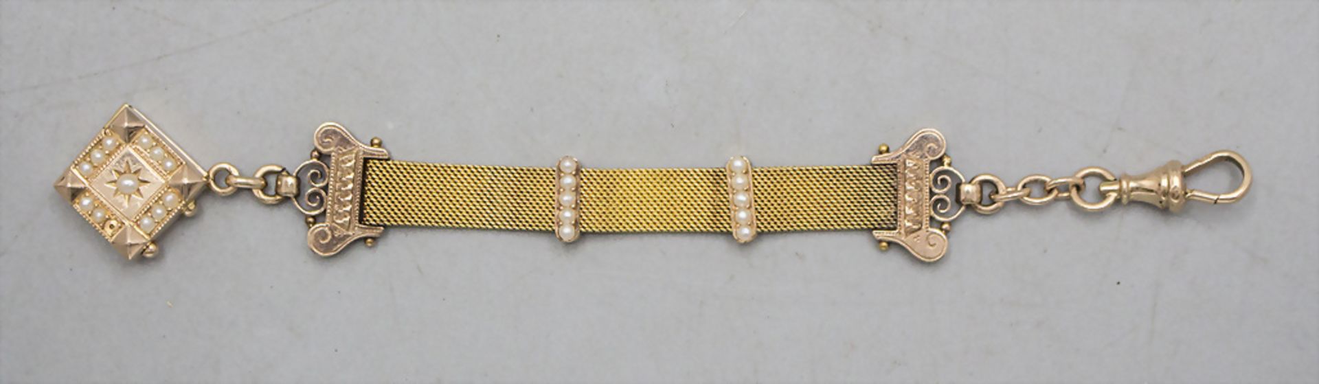 Chatelaine / Uhrenkette in Gold / A 14 ct gold watch chain, 19. Jh.
