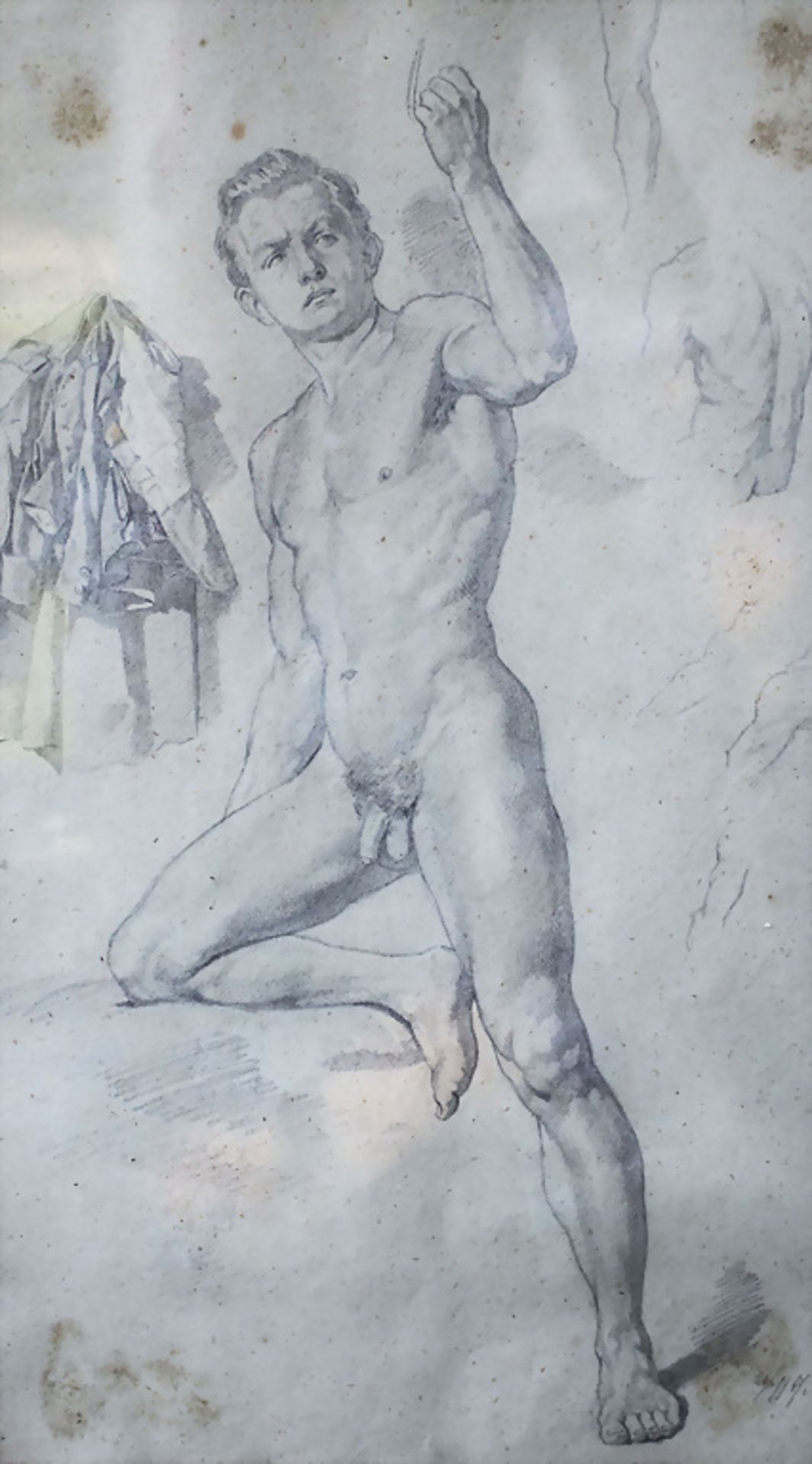 Künstler des 20. Jh., Männliche Aktstudie / Study of a male nude