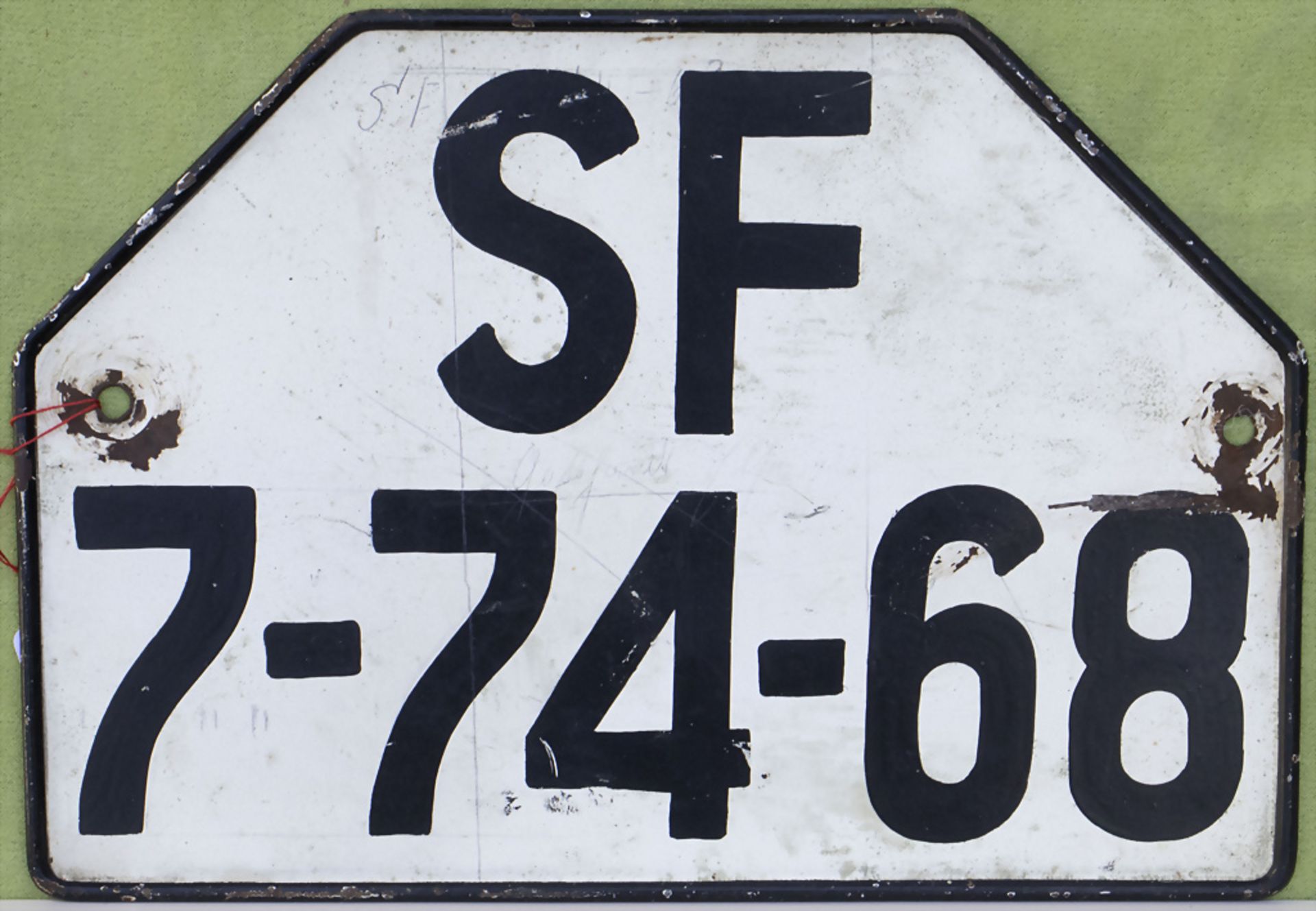 Historisches Nummernschild Kfz Kennzeichen / Historical license plate, deutsch, Mitte 20. Jh.