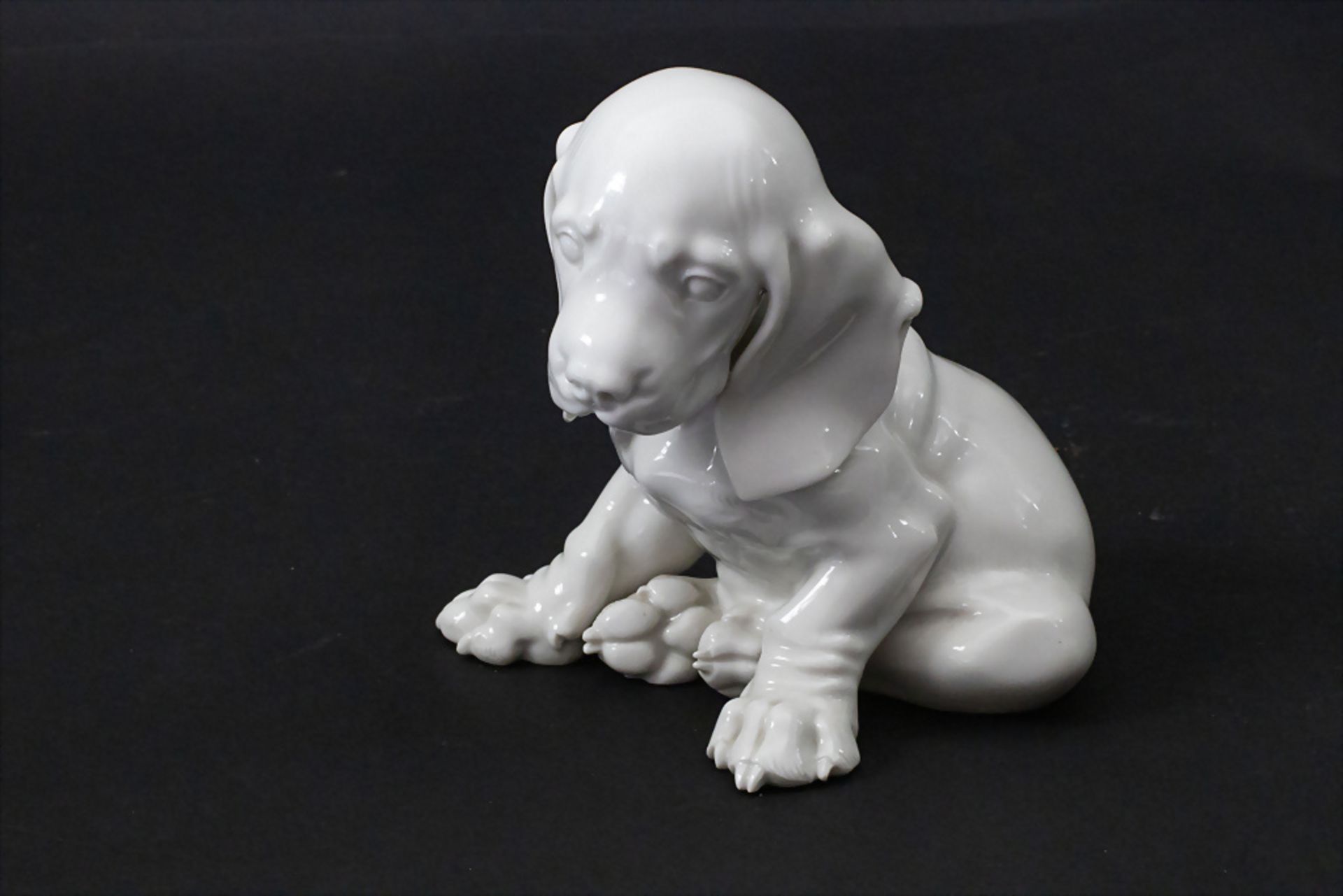 Porzellanplastik Sitzender Dackelwelpe / A figure of a sitting dachshund puppy, Theodor ... - Bild 5 aus 7