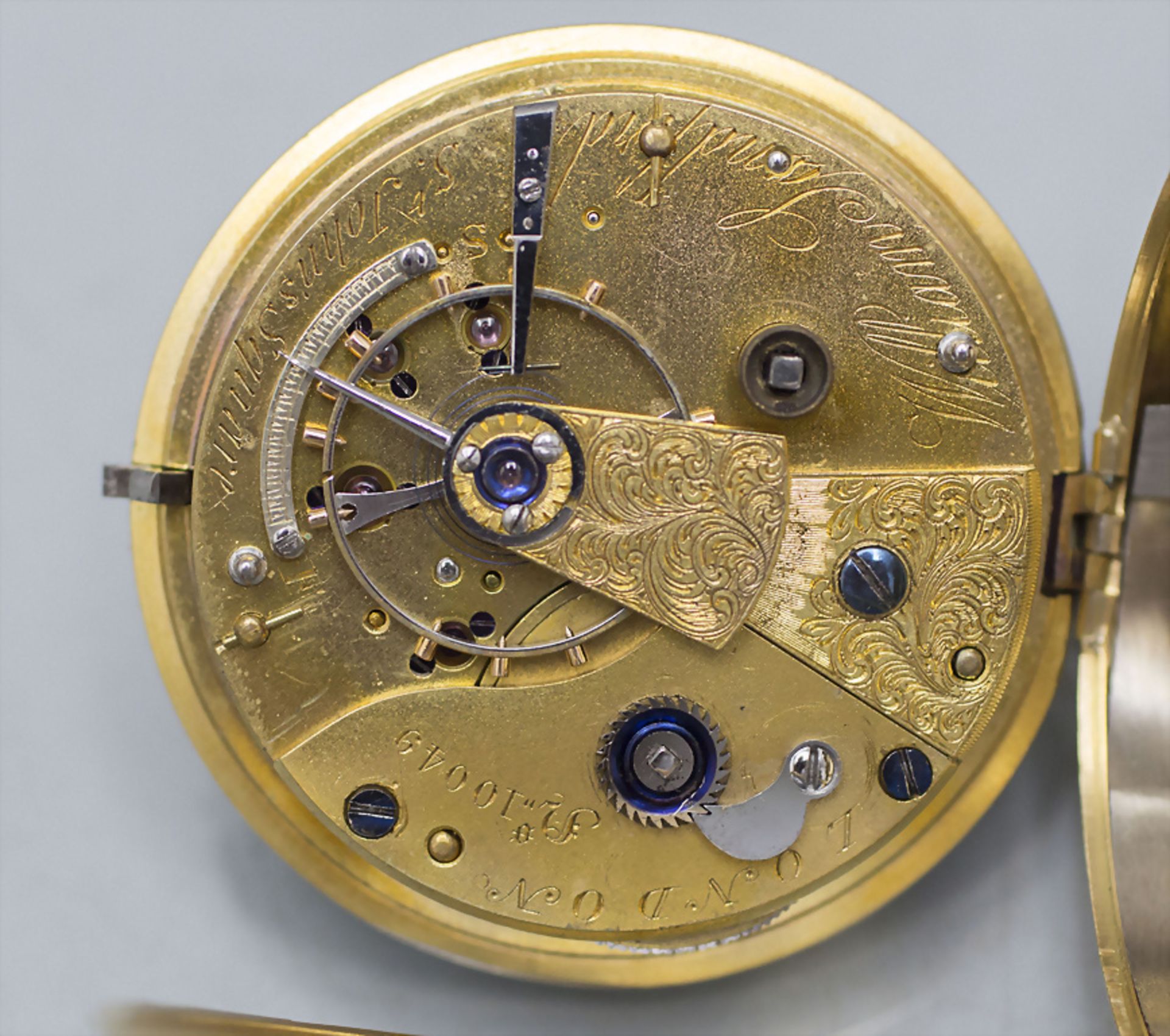 Offene Taschenuhr / An 18 ct gold pocket watch, William Sandford, London, 19. Jh. - Image 3 of 14