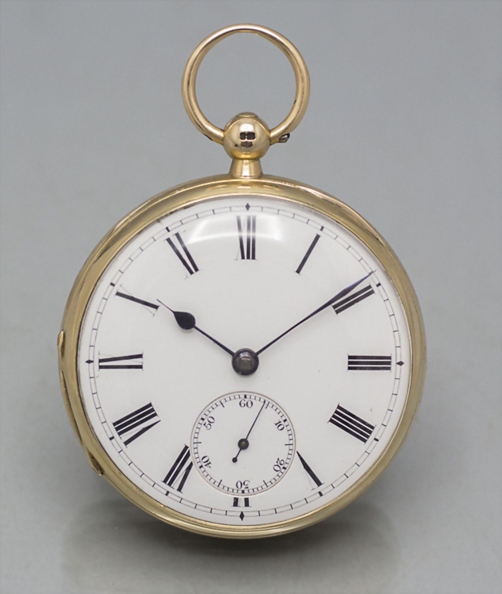 Offene Taschenuhr / An 18 ct gold pocket watch, England, um 1800