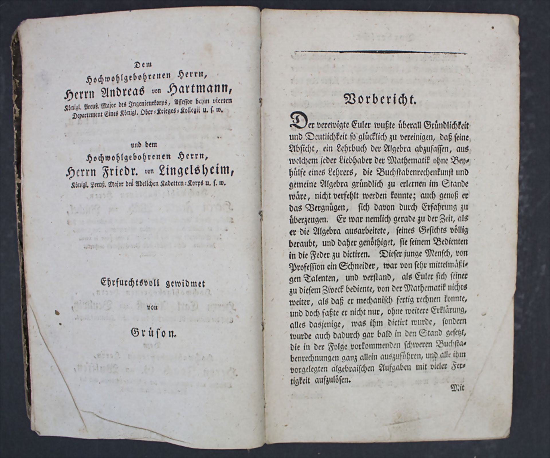 JOHANN P. GRÜSON: 'Leonard Eulers Vollständige Anleitung zur niedern und höhern Algebra', ... - Image 2 of 3
