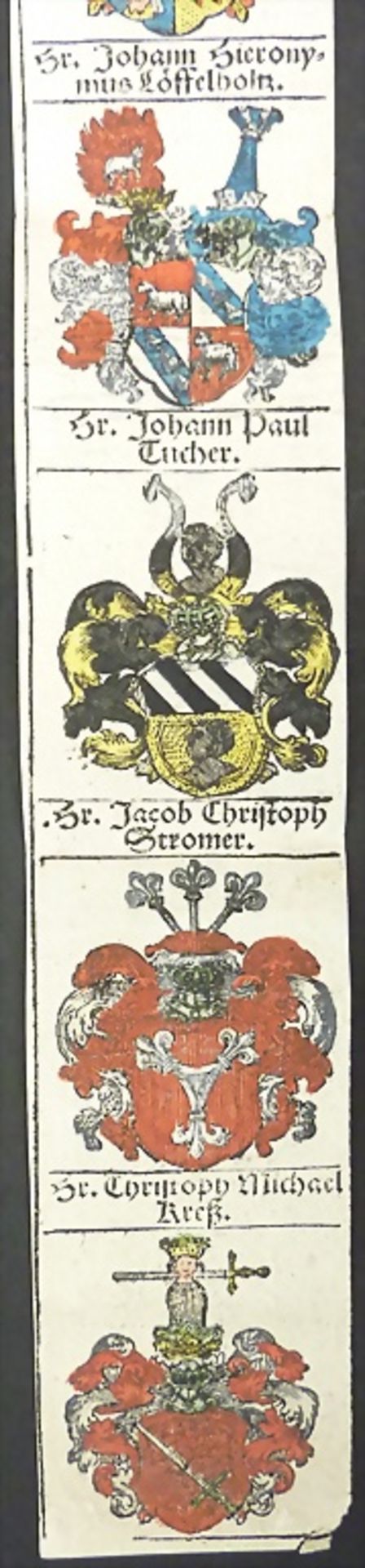 13 kolorierte Wappen / 13 colored coats of arms, deutsch, 17./18. Jh. - Image 5 of 6