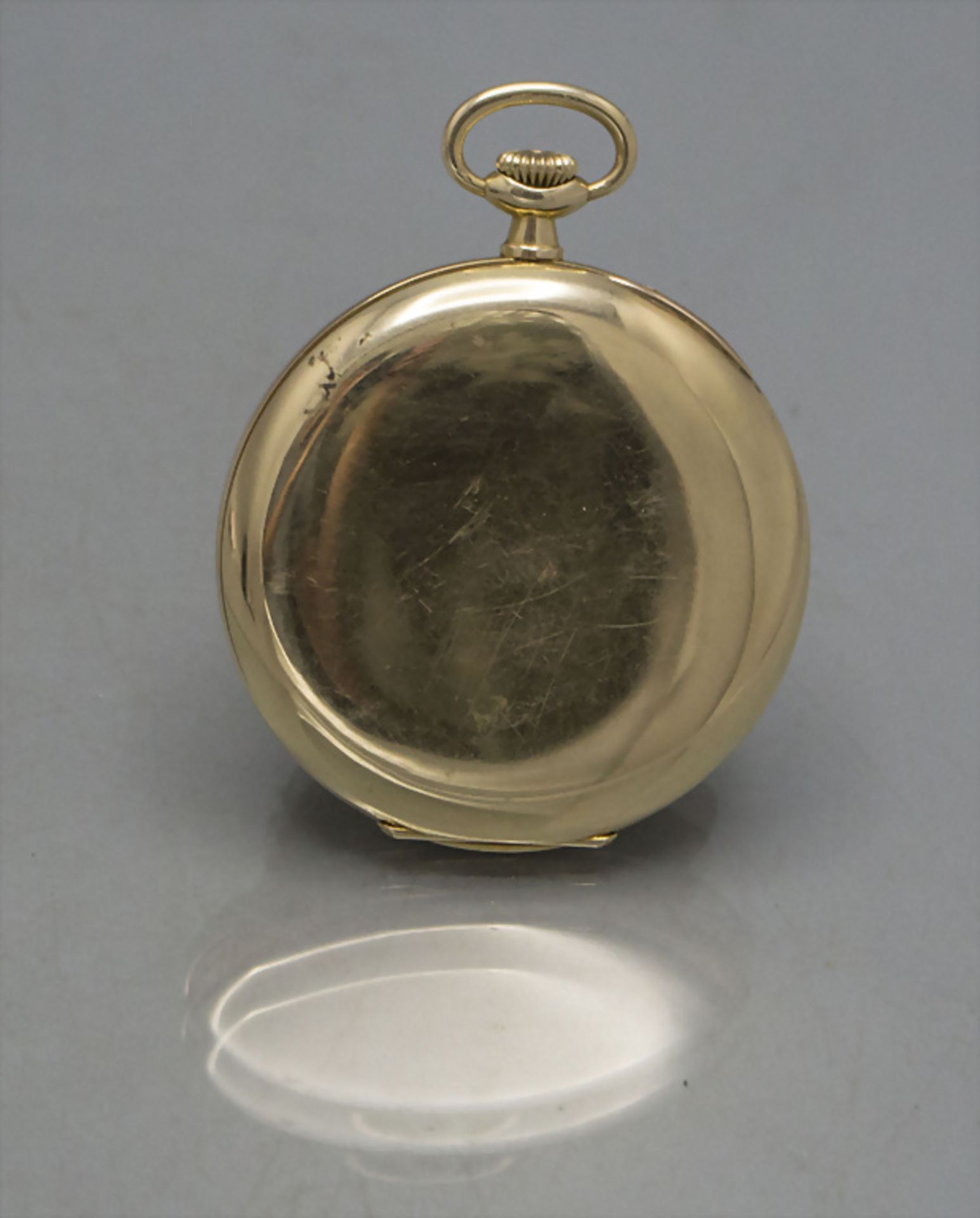 Offene Herrentaschenuhr / A 14 ct gold pocket watch, Deutsche Uhrenfabrikation, Lange, ... - Bild 3 aus 6