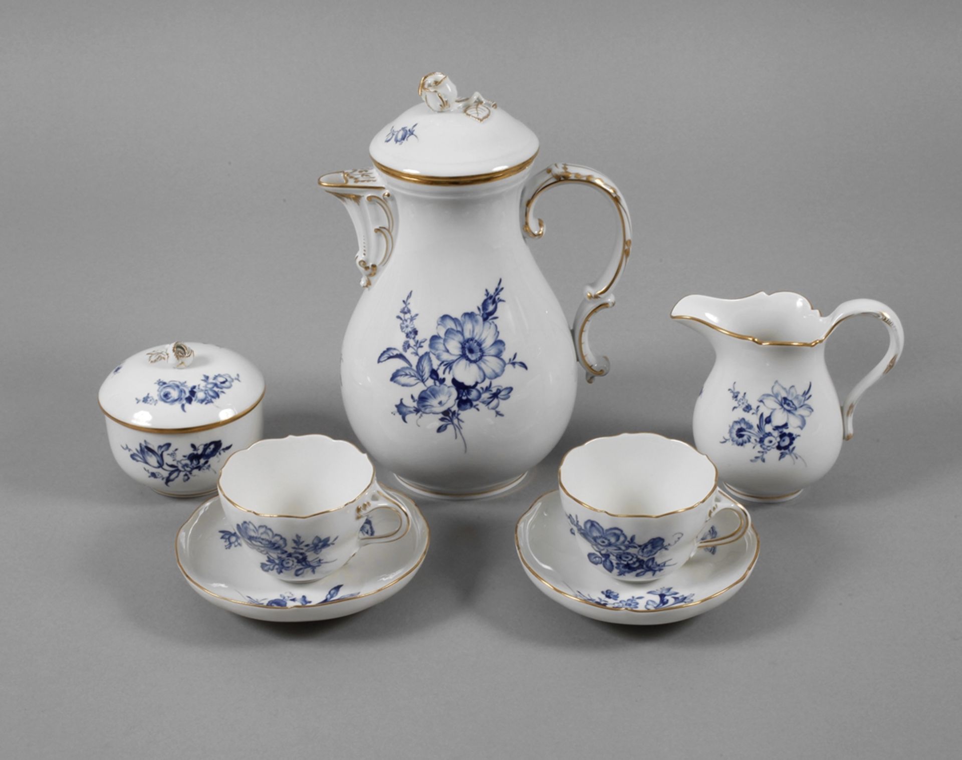 Meissen Tête-à-Tête "Blaue Blume mit Insekten"