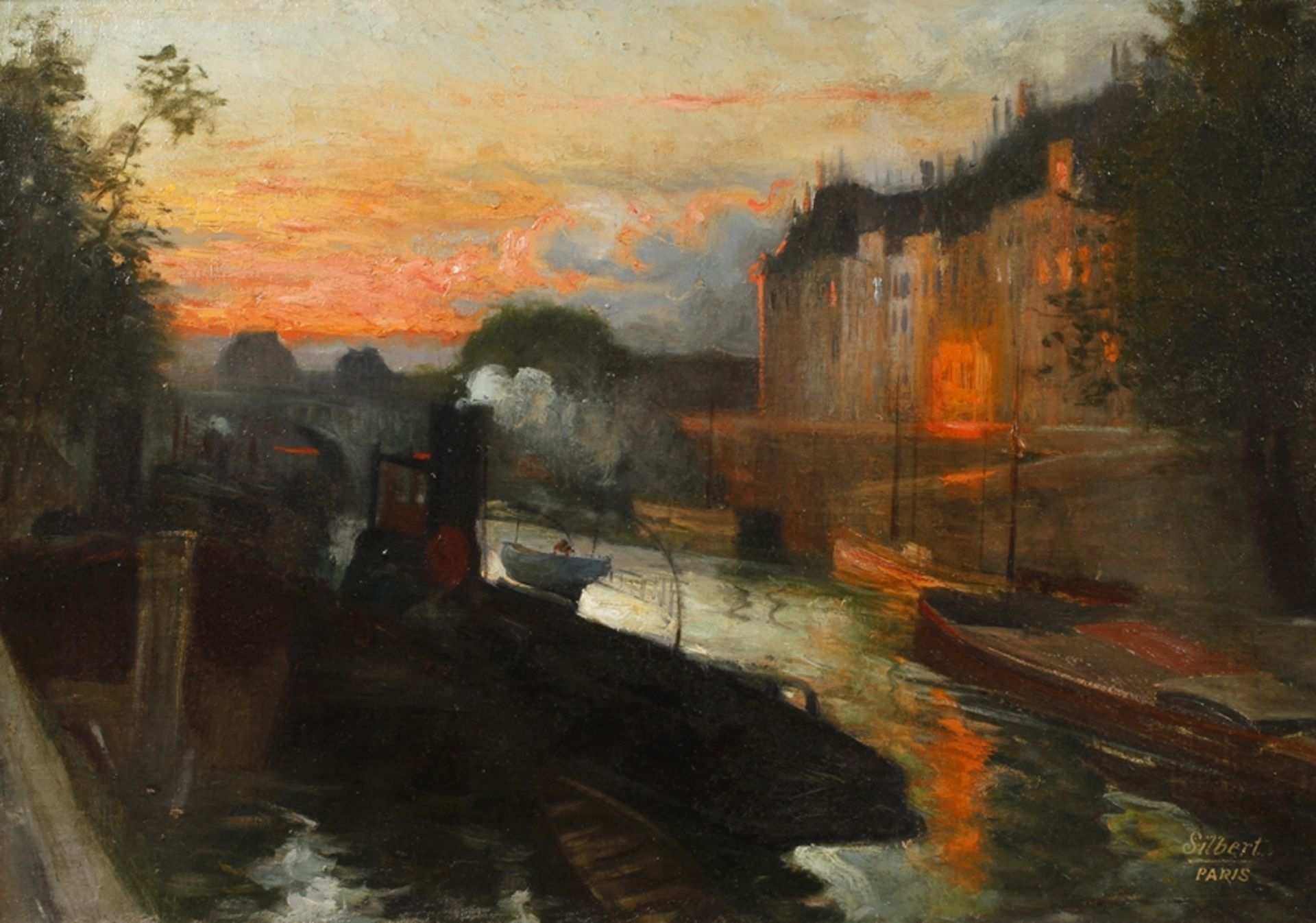 Silbert, Abend an der Seine in Paris