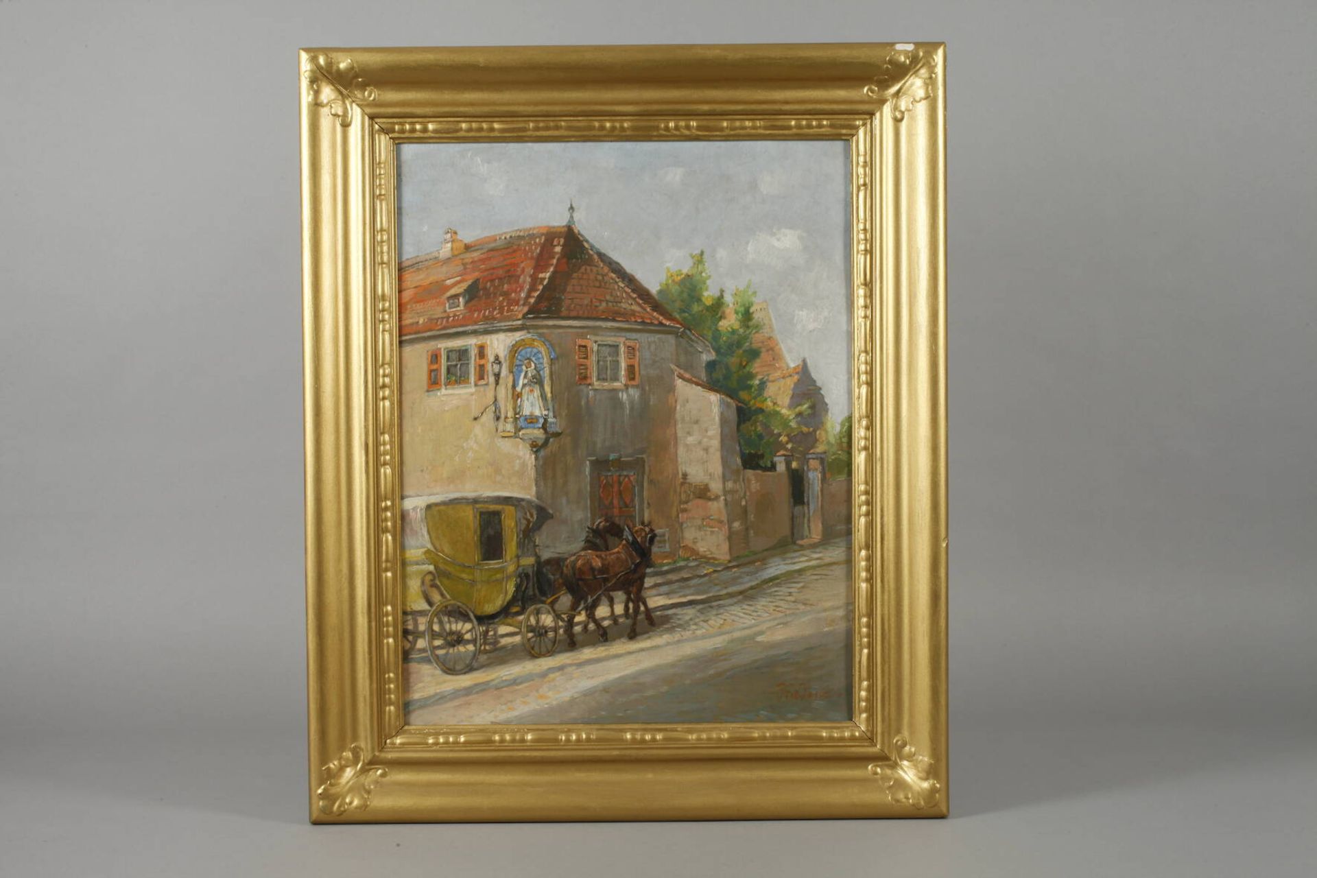 Walter Friederici, Straßenszene mit Postkutsche - Image 2 of 4