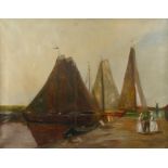 F. Brandt, Segelboote im Hafen