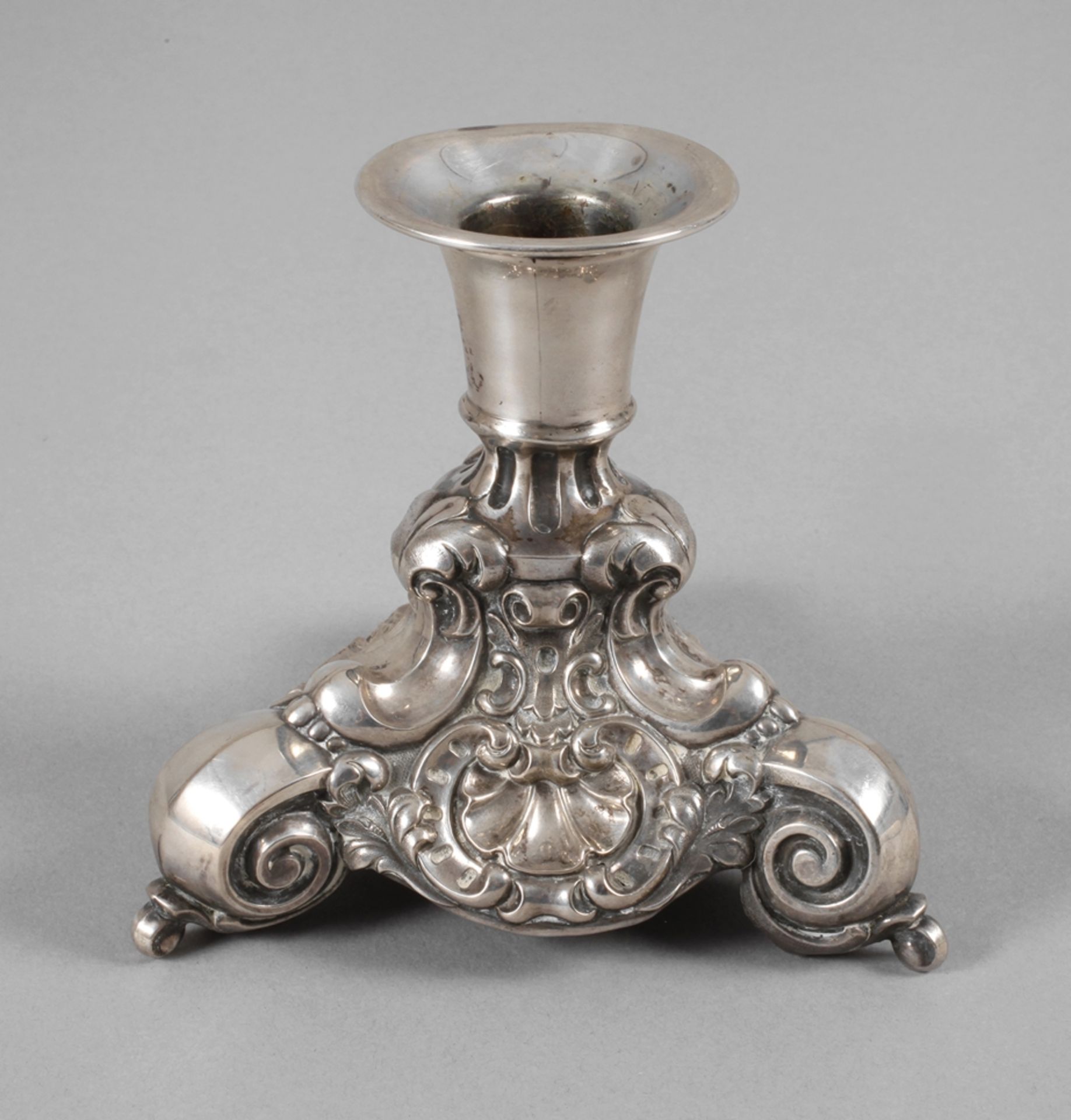 Silber kleiner Kerzenleuchter Barock