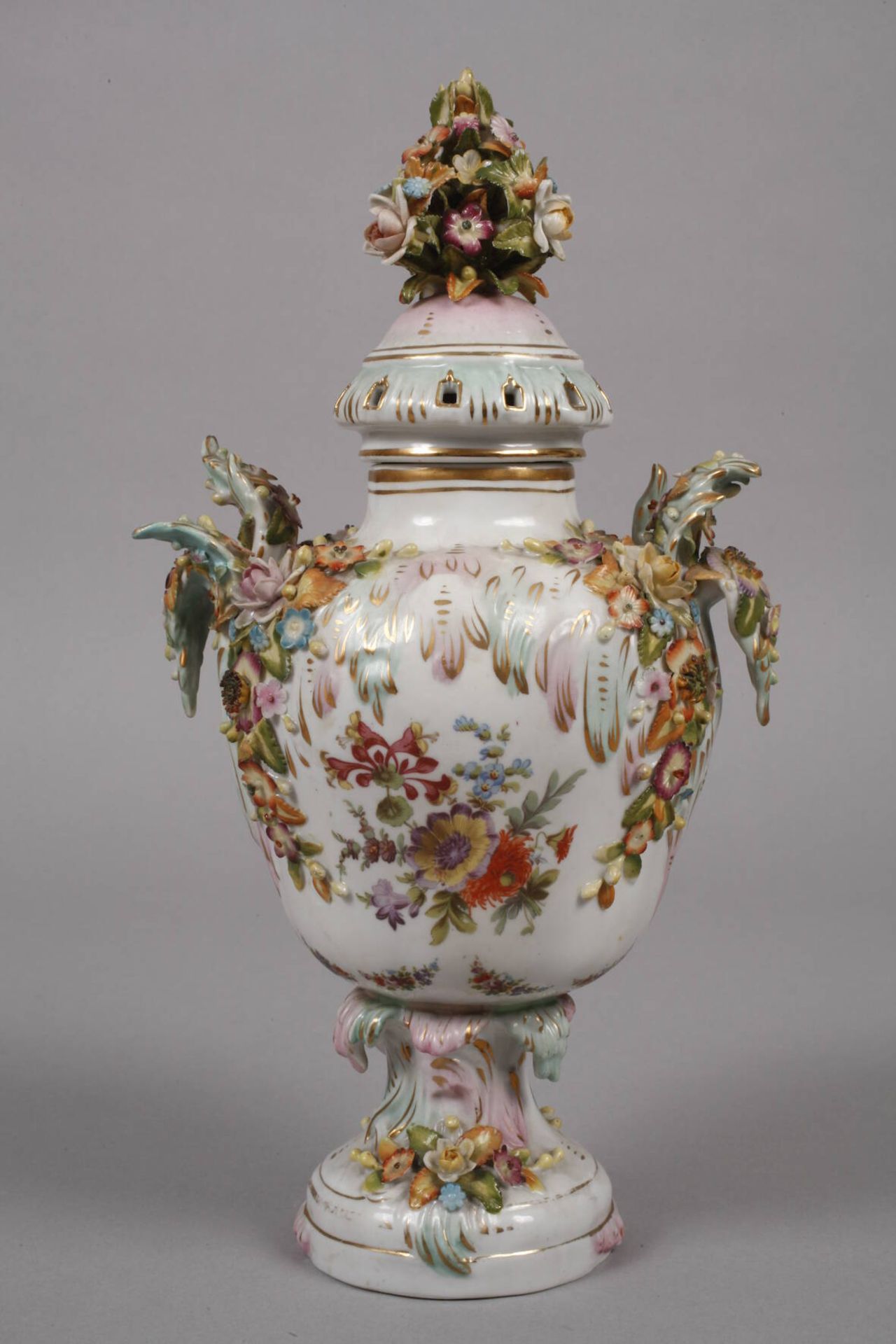 Sitzendorf Potpourri-Vase mit Blütenbesatz - Bild 4 aus 7
