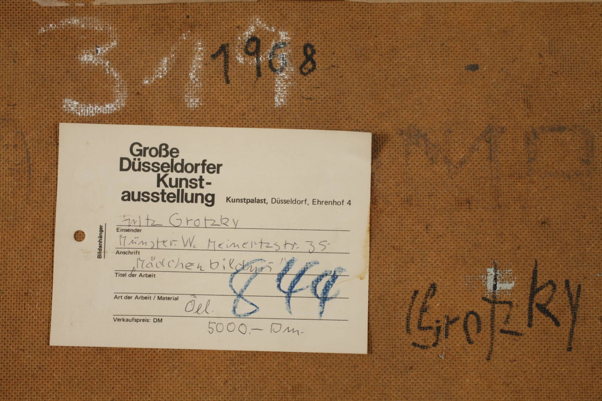 Fritz Grotzky, "Mädchenbildnis" - Bild 4 aus 4