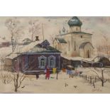 W. Lukin, Winter im russischen Dorf