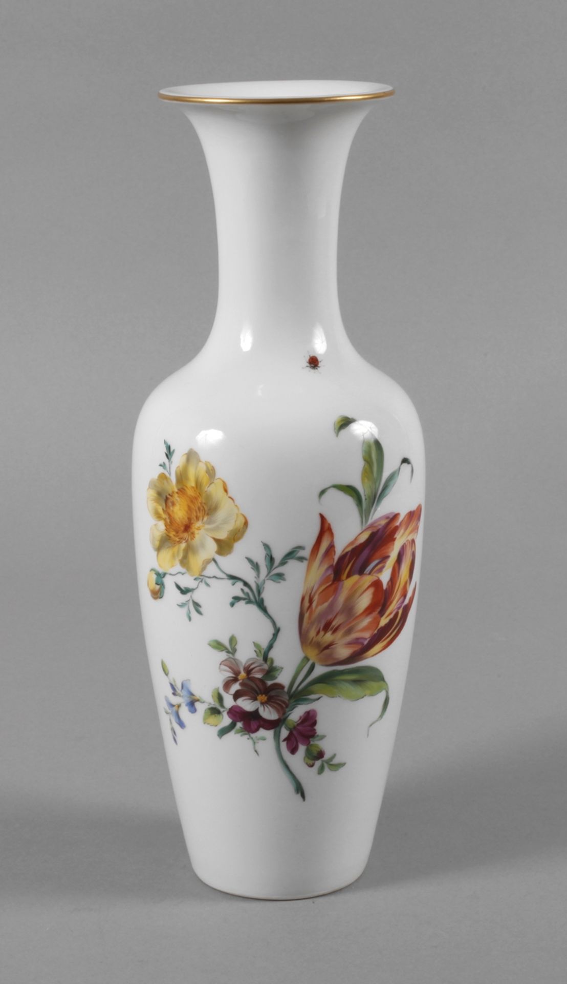 KPM Berlin Balustervase "Blumen und Insekten"