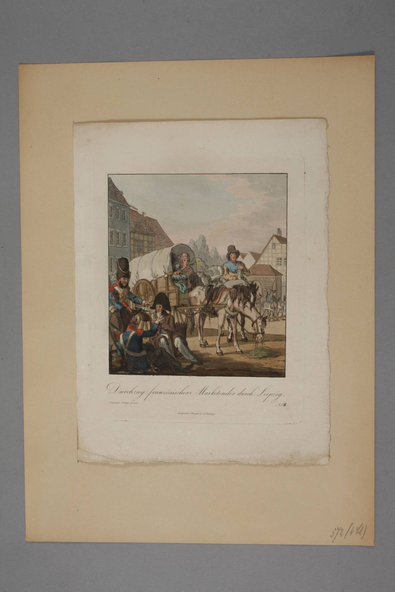 Zwei Blatt napoleonische Truppen in Leipzig - Bild 2 aus 3