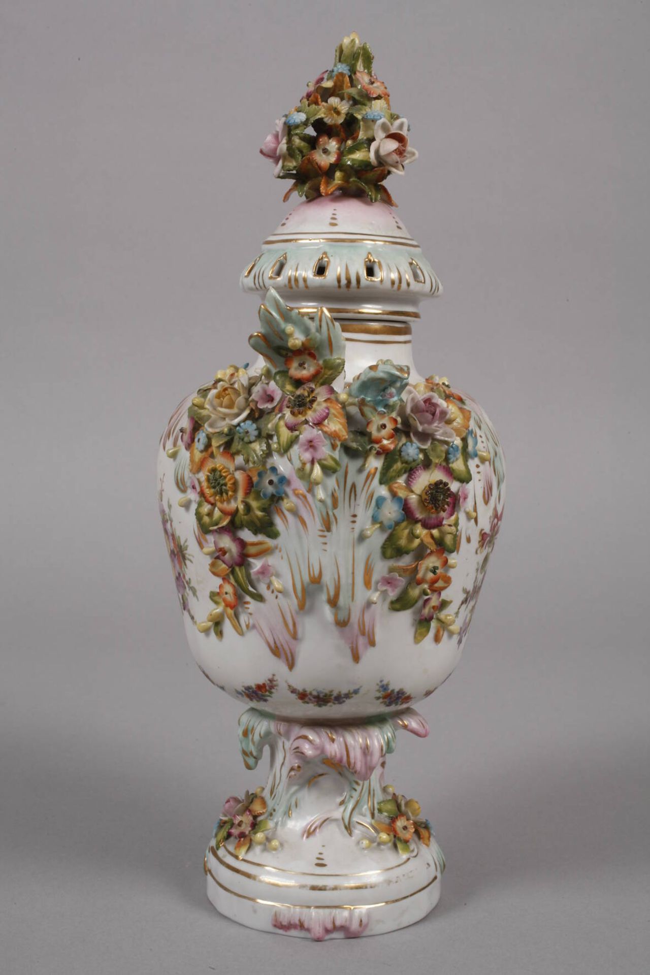 Sitzendorf Potpourri-Vase mit Blütenbesatz - Bild 3 aus 7