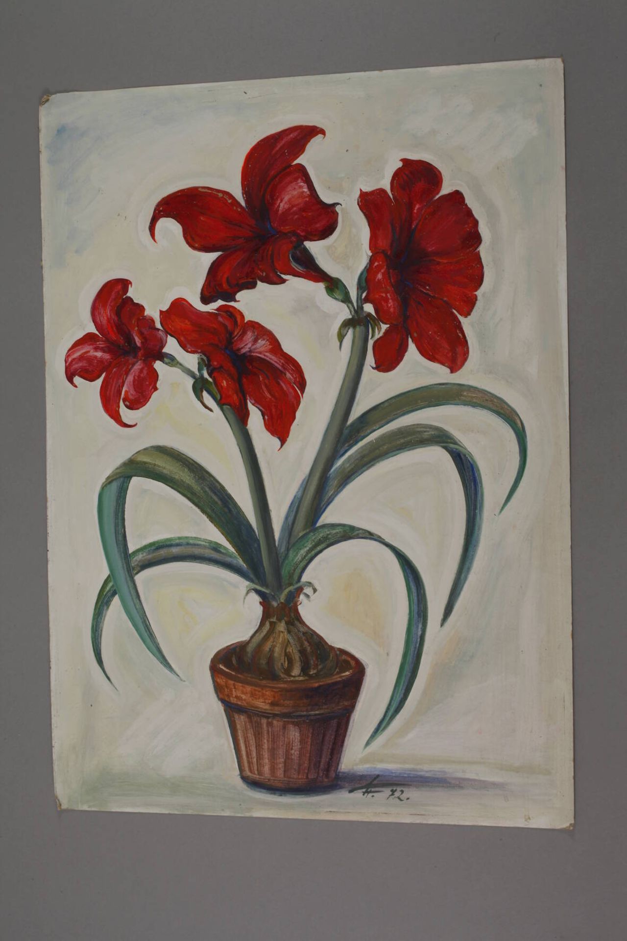 Friedrich Hellmich, Stillleben mit Amaryllis - Bild 2 aus 4