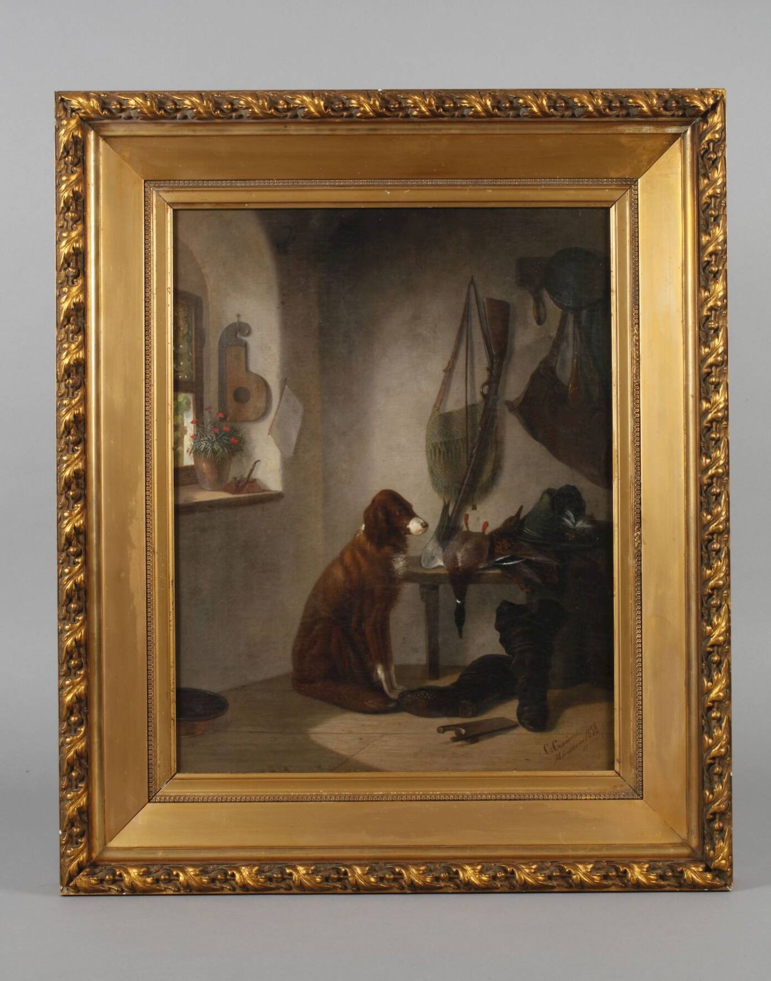 Carl Cäsar Cramer, Jagdstillleben mit Hund - Bild 2 aus 5