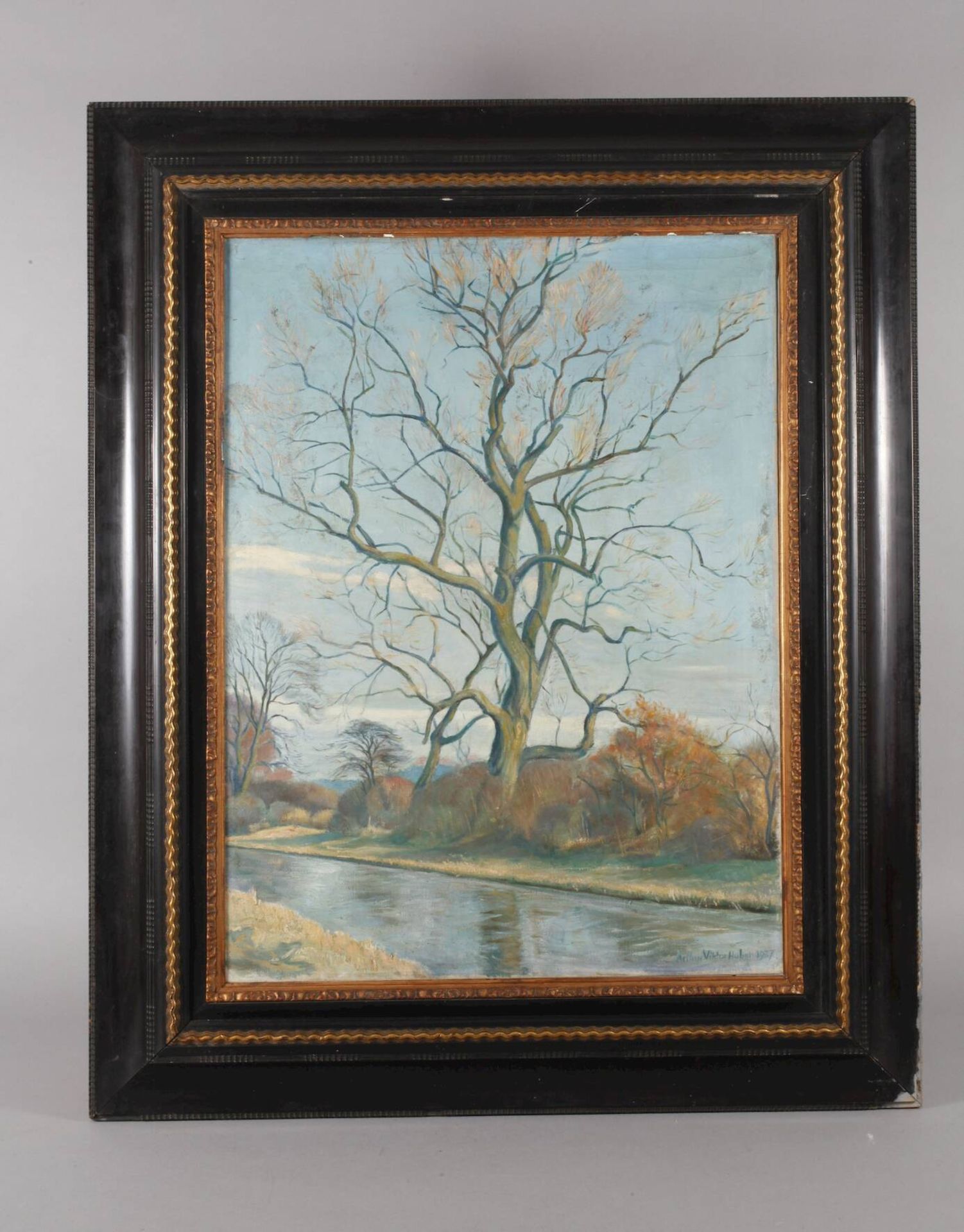 Arthur Viktor Huber, Baum in Vorfrühlingslandschaft - Image 2 of 6