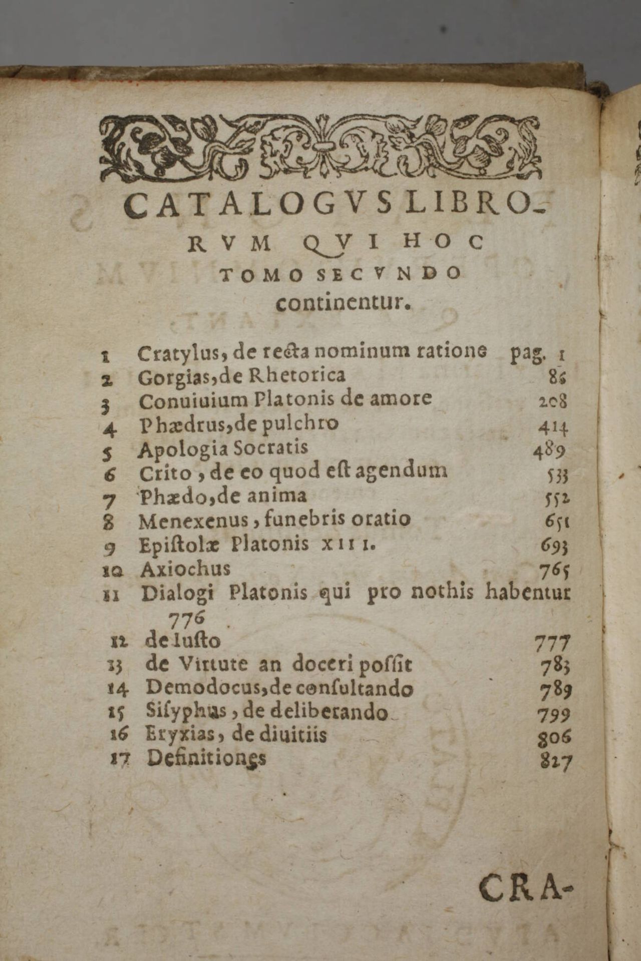 Divini Platonis Operum Omnium 1592 - Image 3 of 6