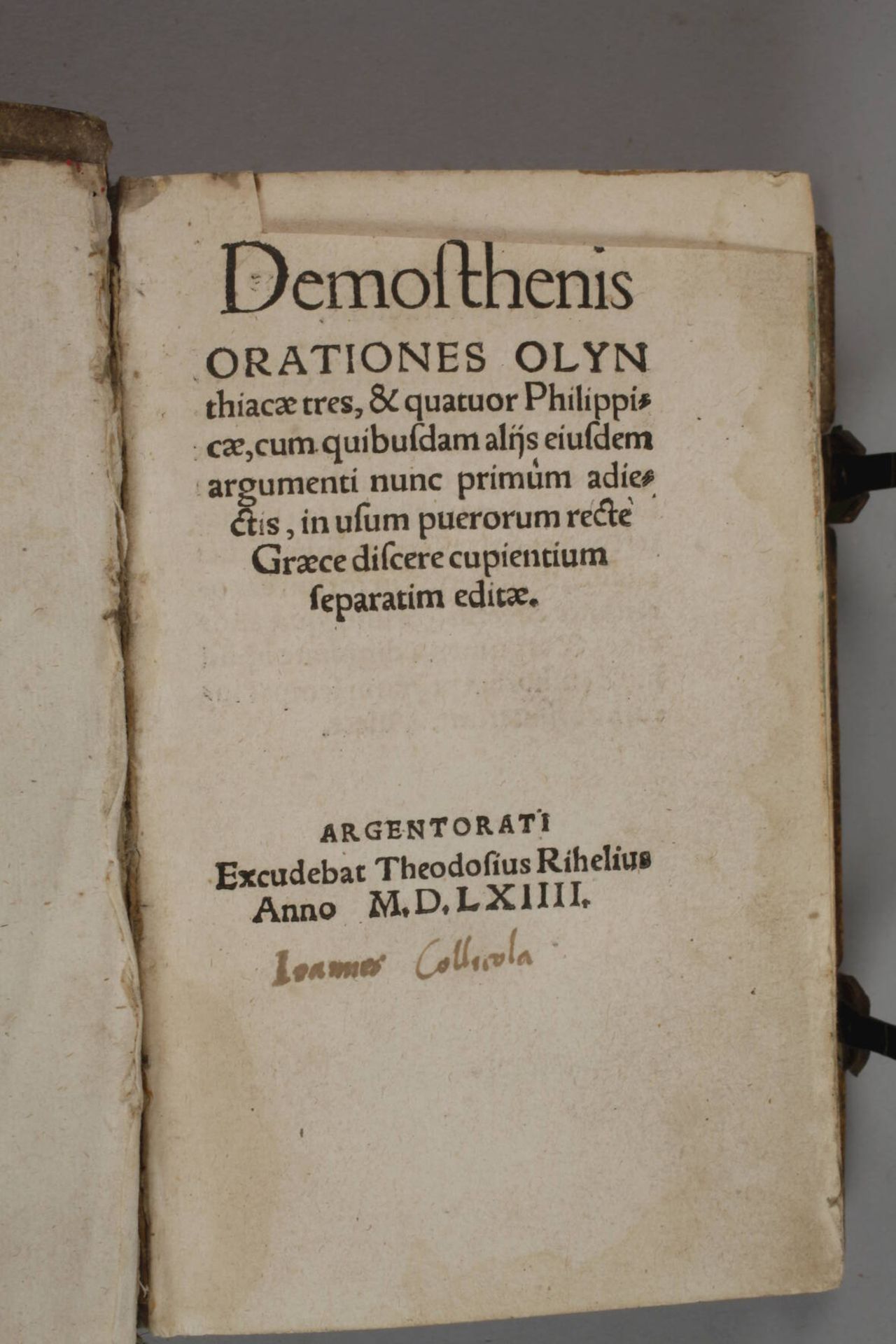 Demosthenis Orationes Graece 1564 - Bild 2 aus 9