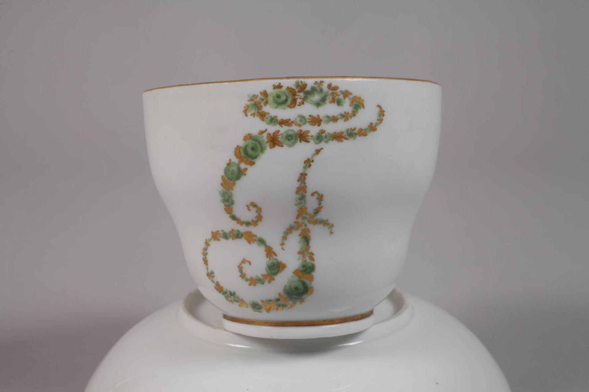 Meissen Monogrammtasse mit Untertasse - Bild 5 aus 6