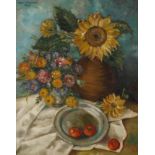 Hanns Kirchner, Stillleben mit Blumen und Tomaten