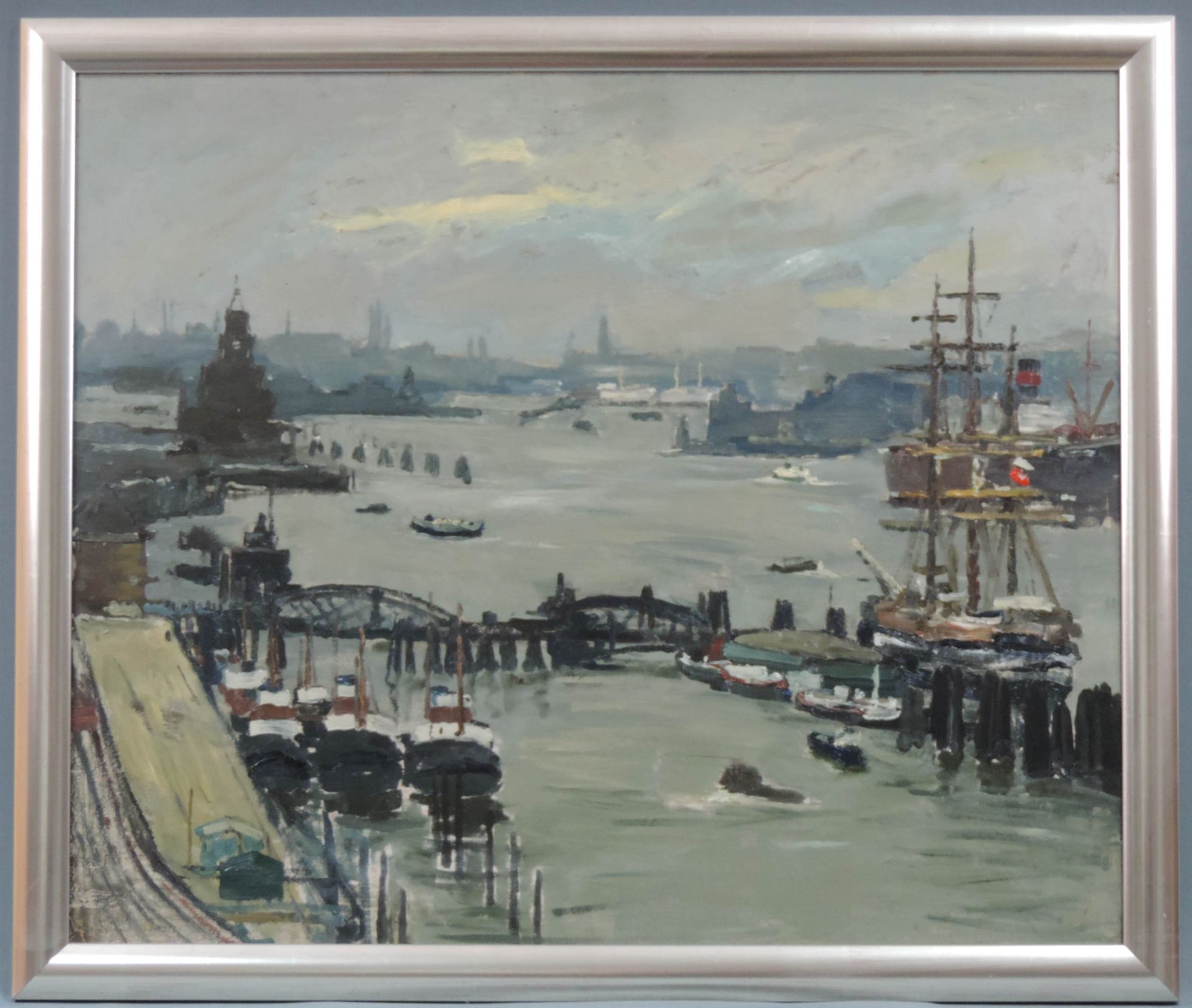 Paul PAESCHKE (Zugeschr.) (1875 - 1943). Hamburger Hafen. - Bild 2 aus 6