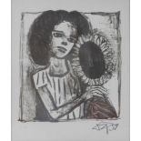 Otto DIX (1891 - 1969). "Mädchen mit Sonnenblume".
